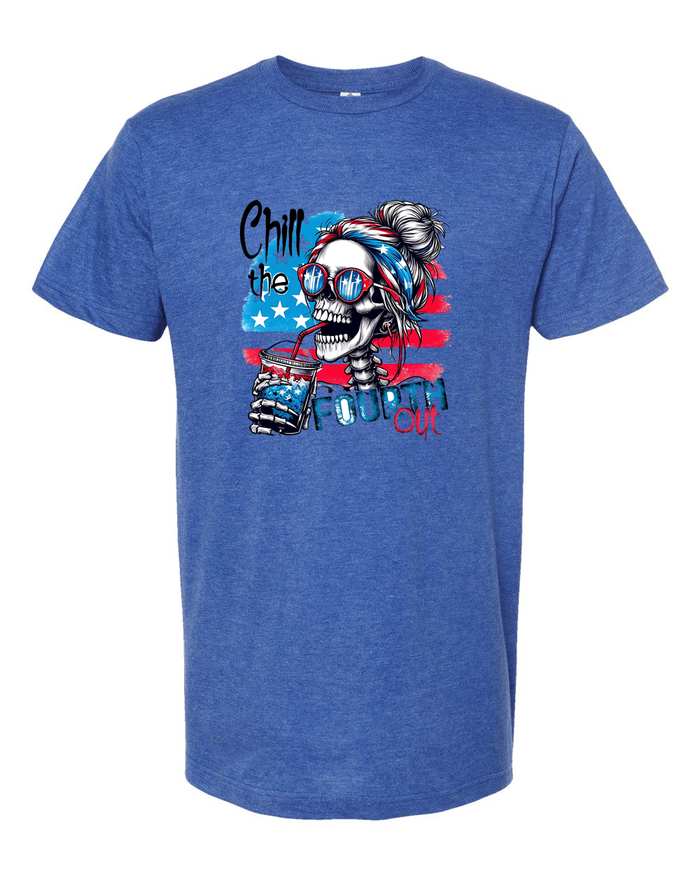 Chill the Fourth Out Skull Tee - Unisex Fine Jersey T-Shirt