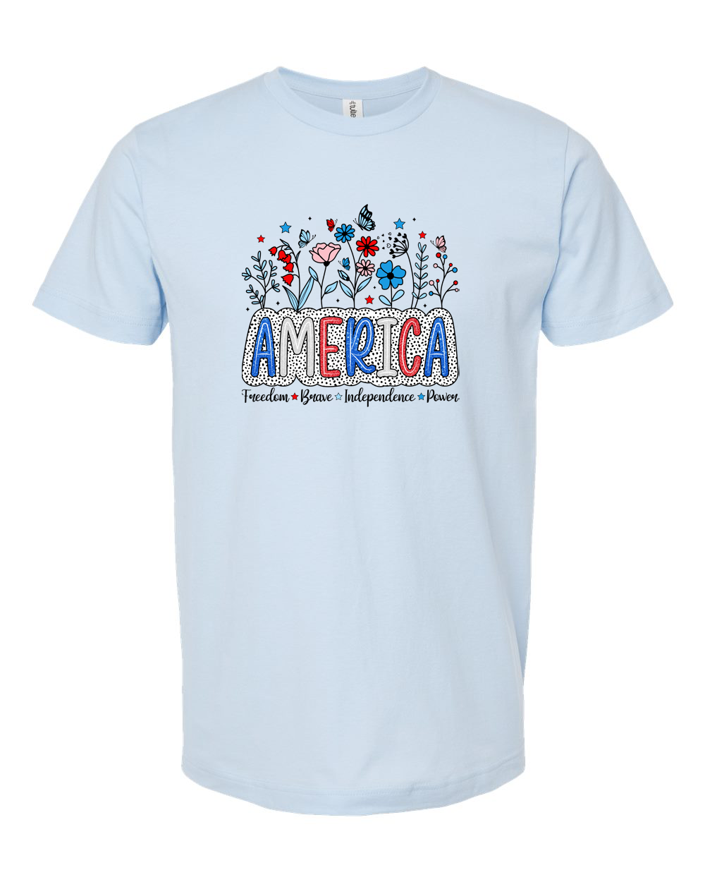 Floral America Tee - Unisex Fine Jersey T-Shirt