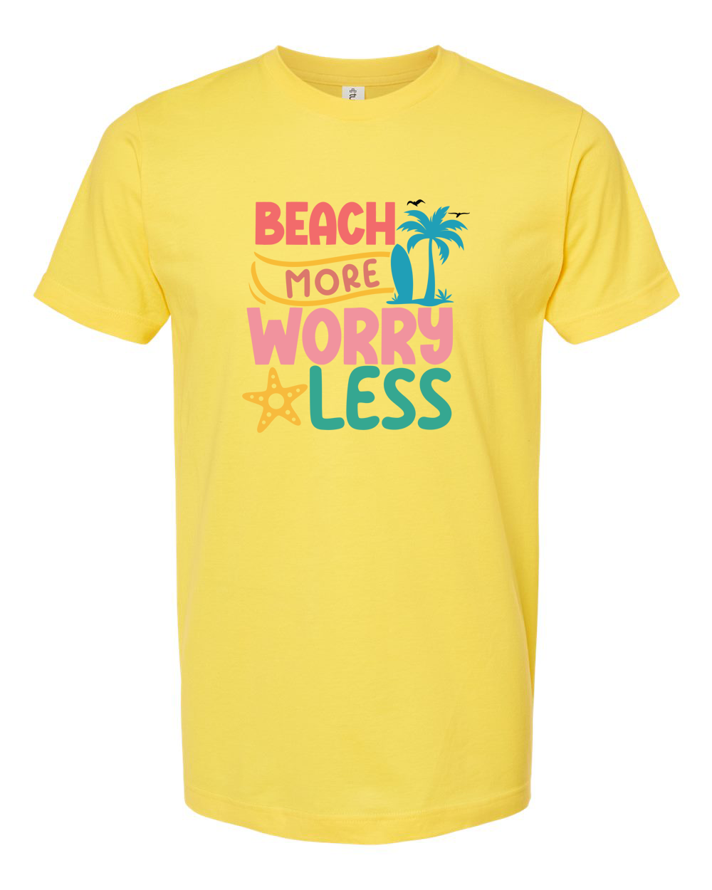 Beach More Worry Less Tee - Unisex Fine Jersey T-Shirt