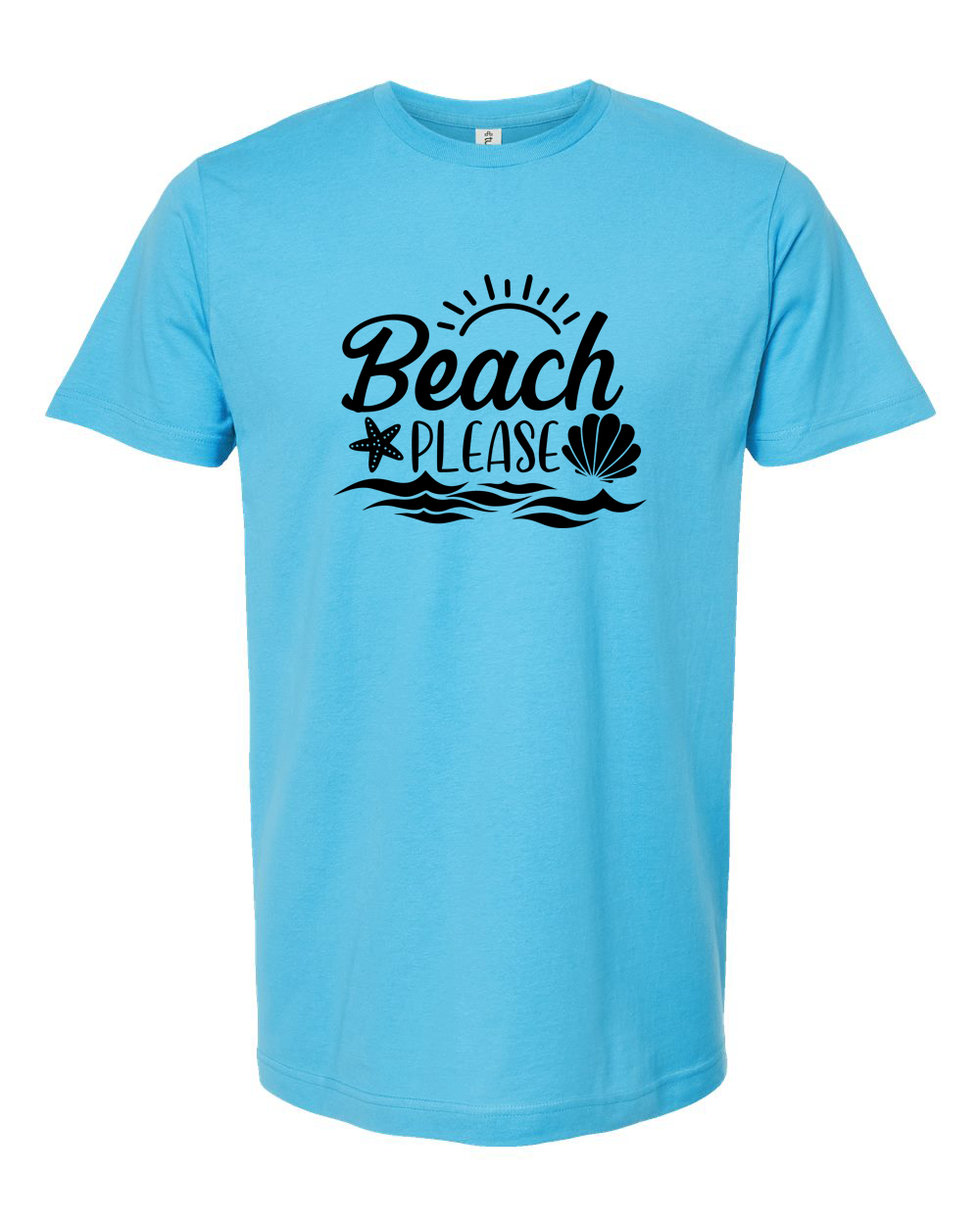 Beach Please Tee (Black & White) - Unisex Fine Jersey T-Shirt