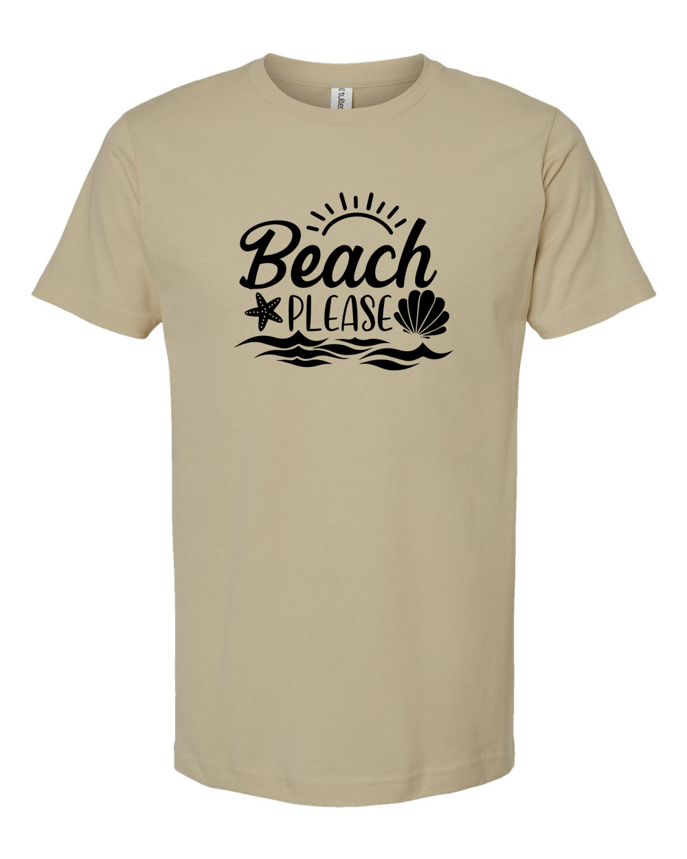 Beach Please Tee (Black & White) - Unisex Fine Jersey T-Shirt