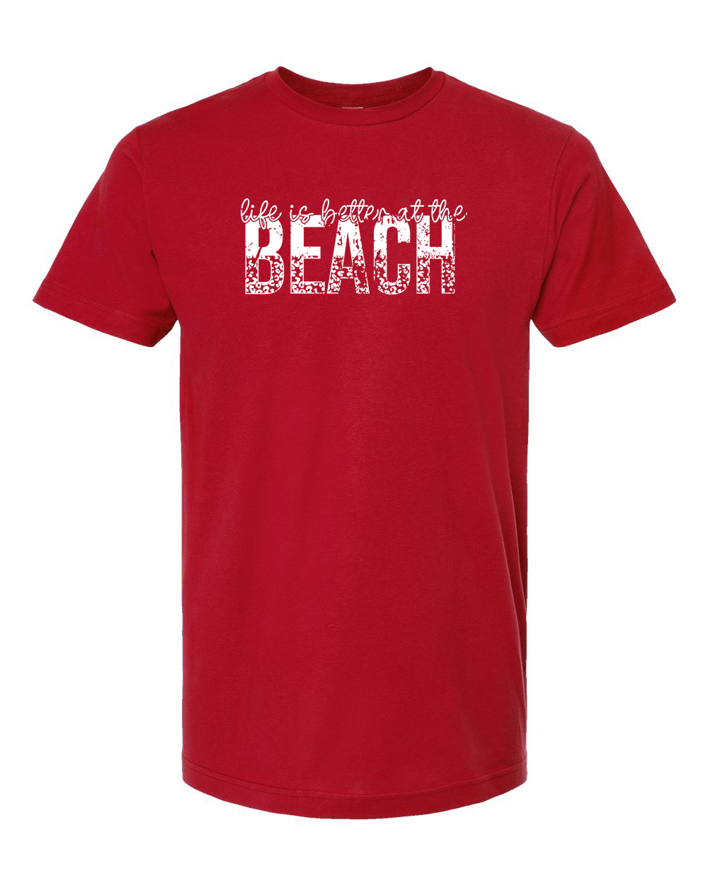 Life Is Better at the Beach Tee (Minimal) - Unisex Fine Jersey T-Shirt