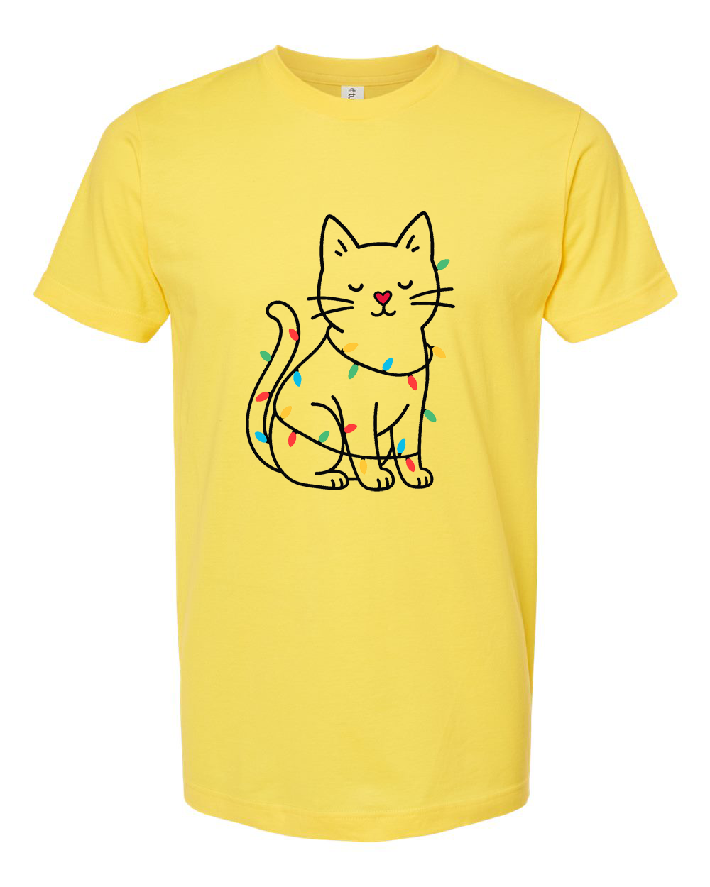 Cat with Lights Tee - Unisex Fine Jersey T-Shirt