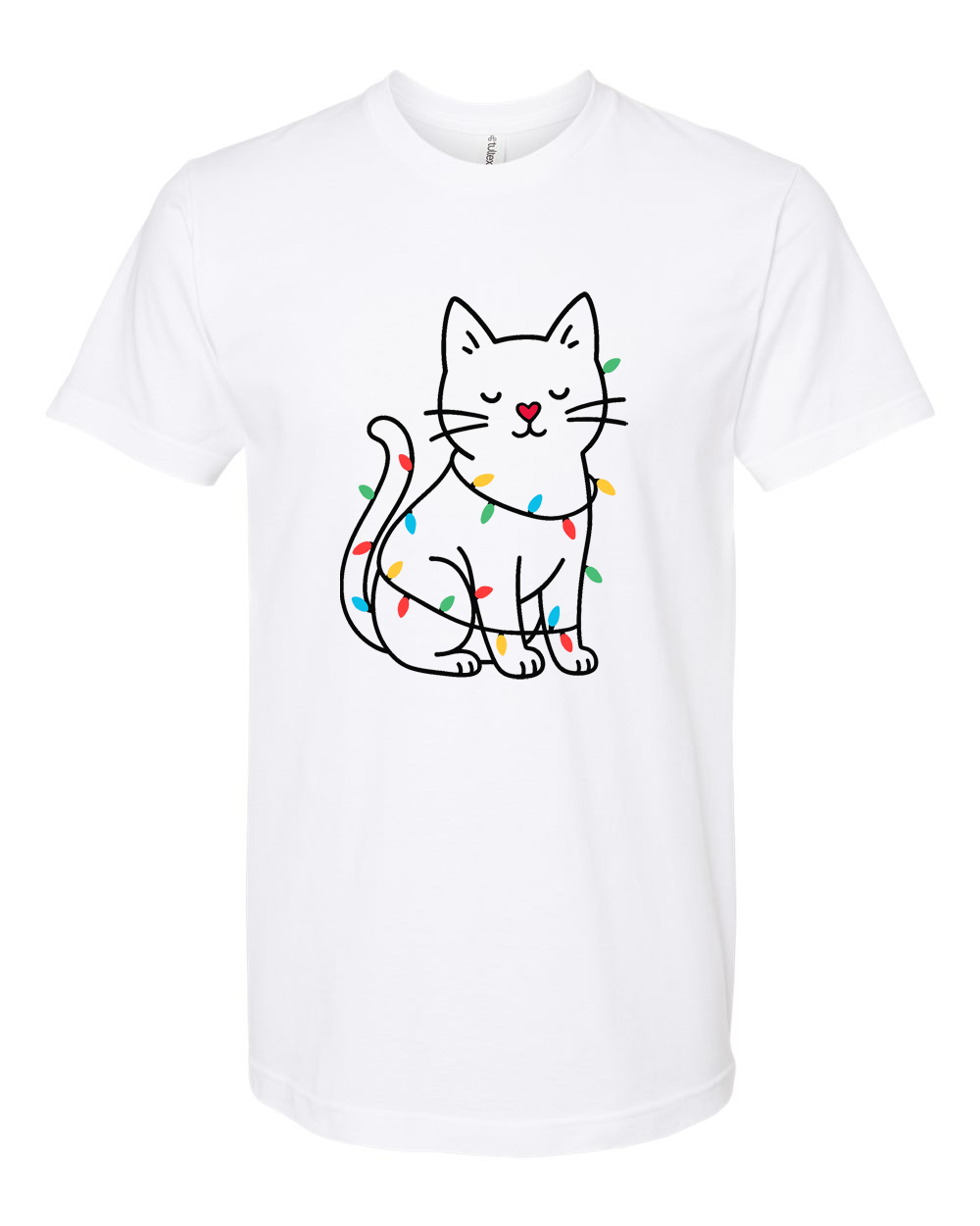 Cat with Lights Tee - Unisex Fine Jersey T-Shirt