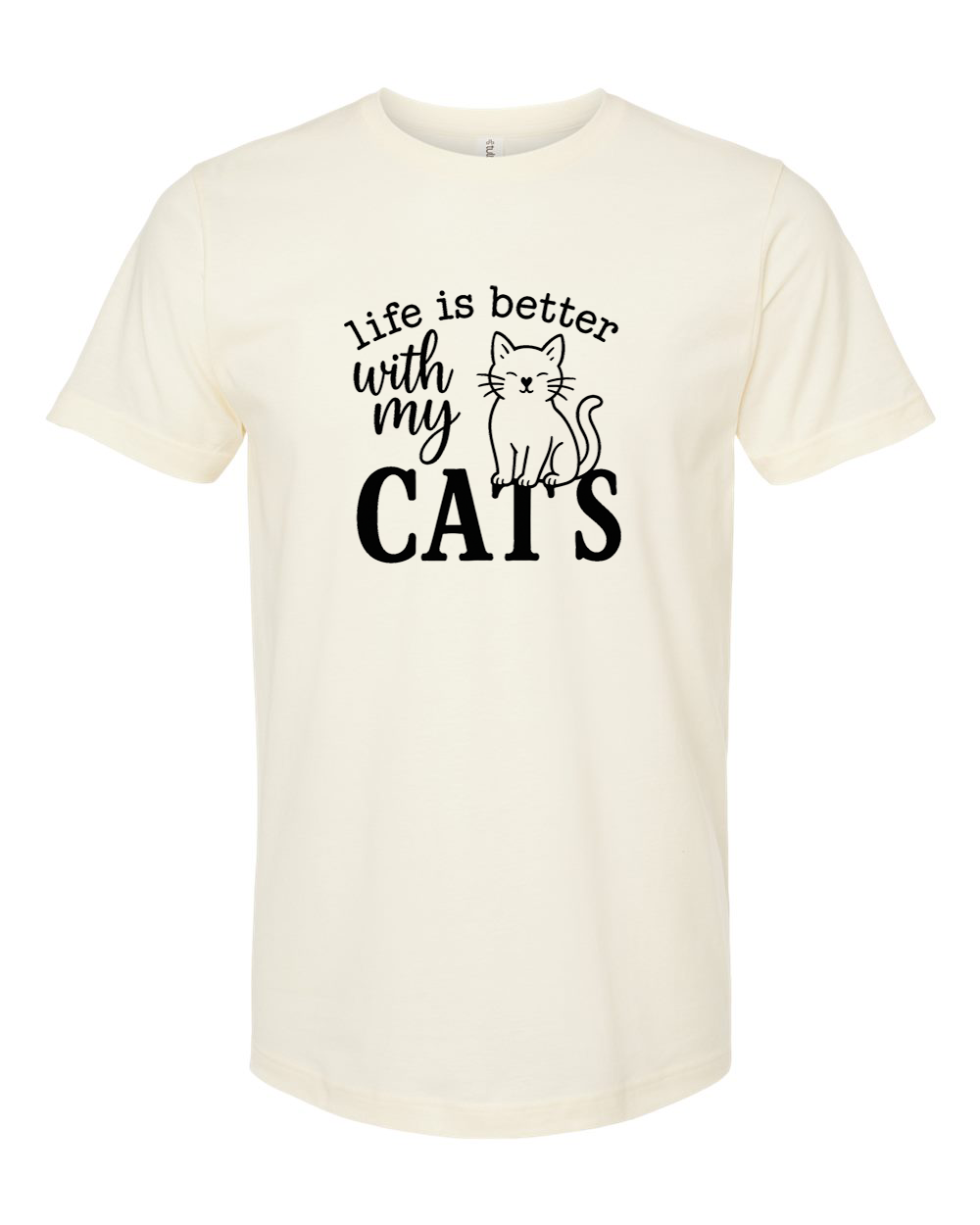 Life Is Better With My Cats Tee - Unisex Fine Jersey T-Shirt