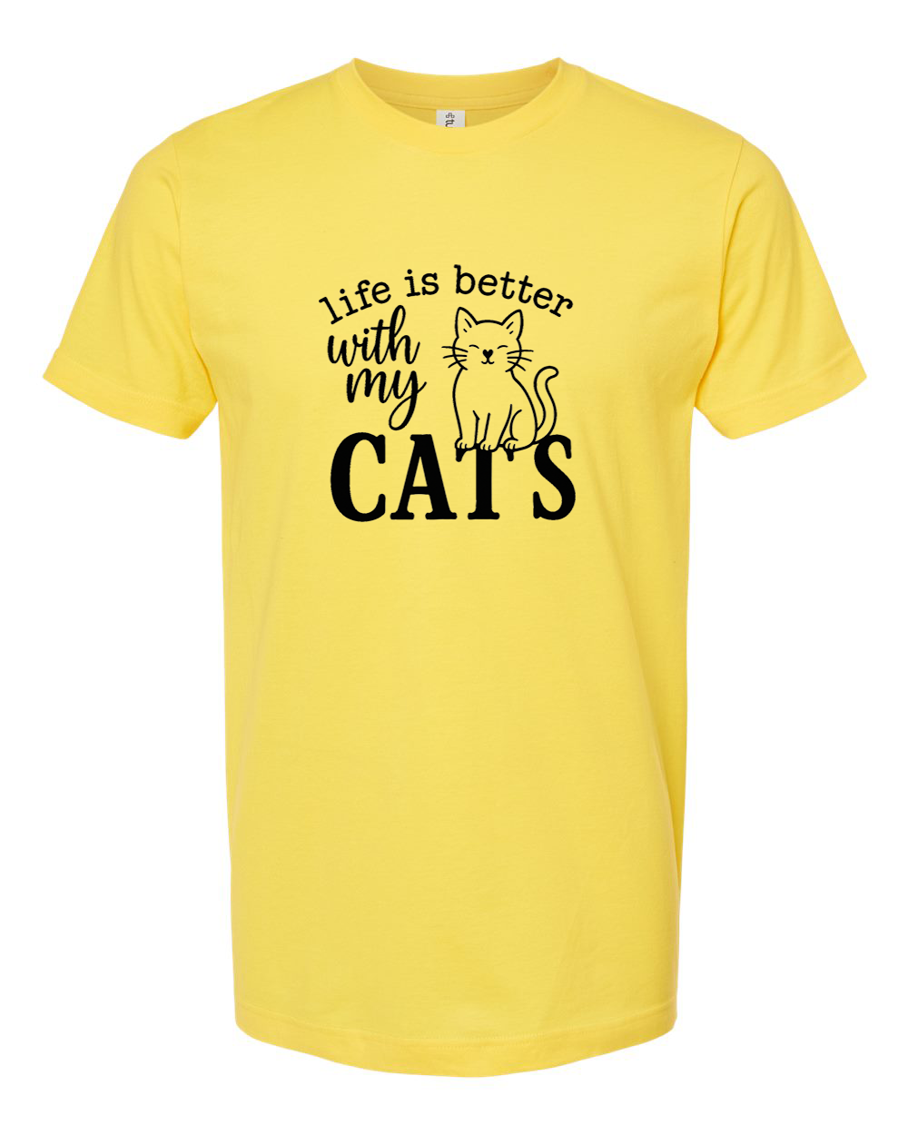 Life Is Better With My Cats Tee - Unisex Fine Jersey T-Shirt
