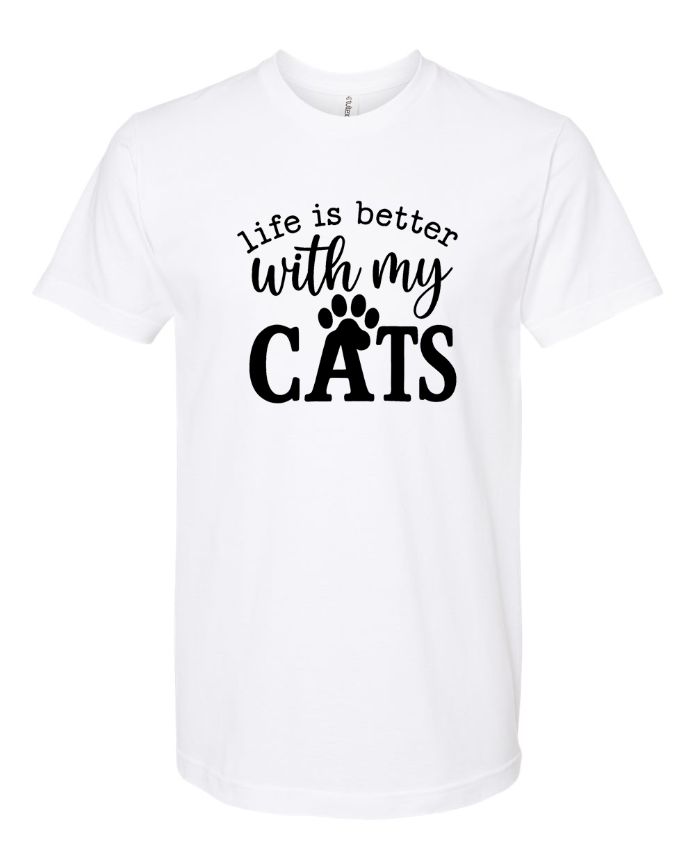 Life Is Better With My Cats Tee - Unisex Fine Jersey T-Shirt
