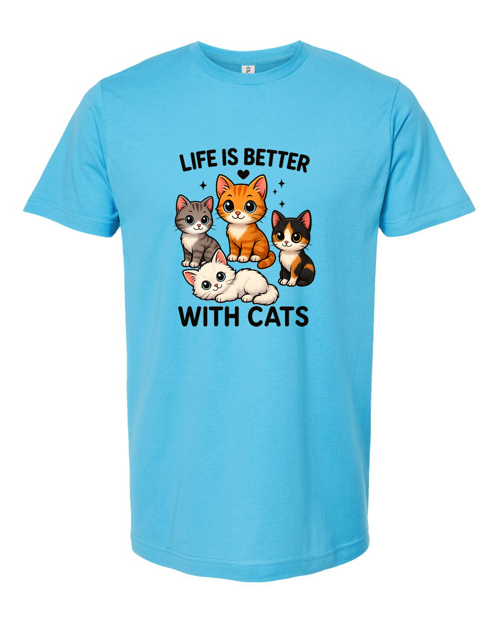 Life Is Better With Cats Tee - Unisex Fine Jersey T-Shirt