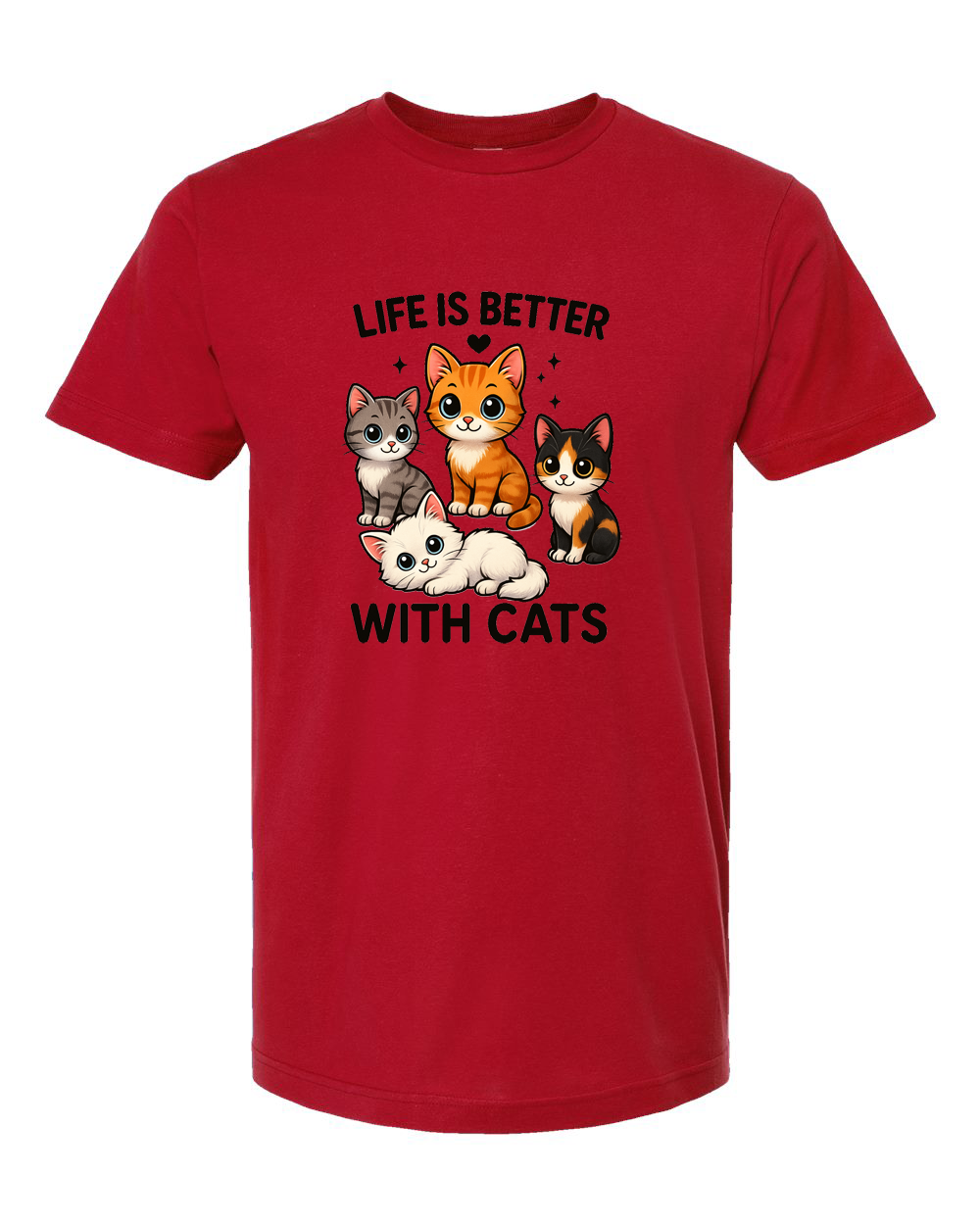 Life Is Better With Cats Tee - Unisex Fine Jersey T-Shirt