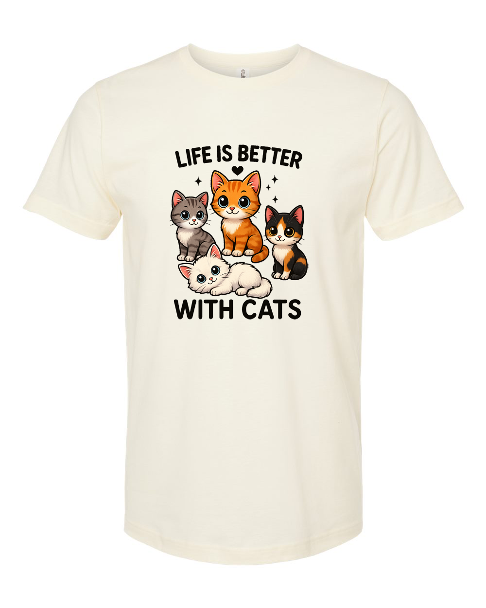 Life Is Better With Cats Tee - Unisex Fine Jersey T-Shirt