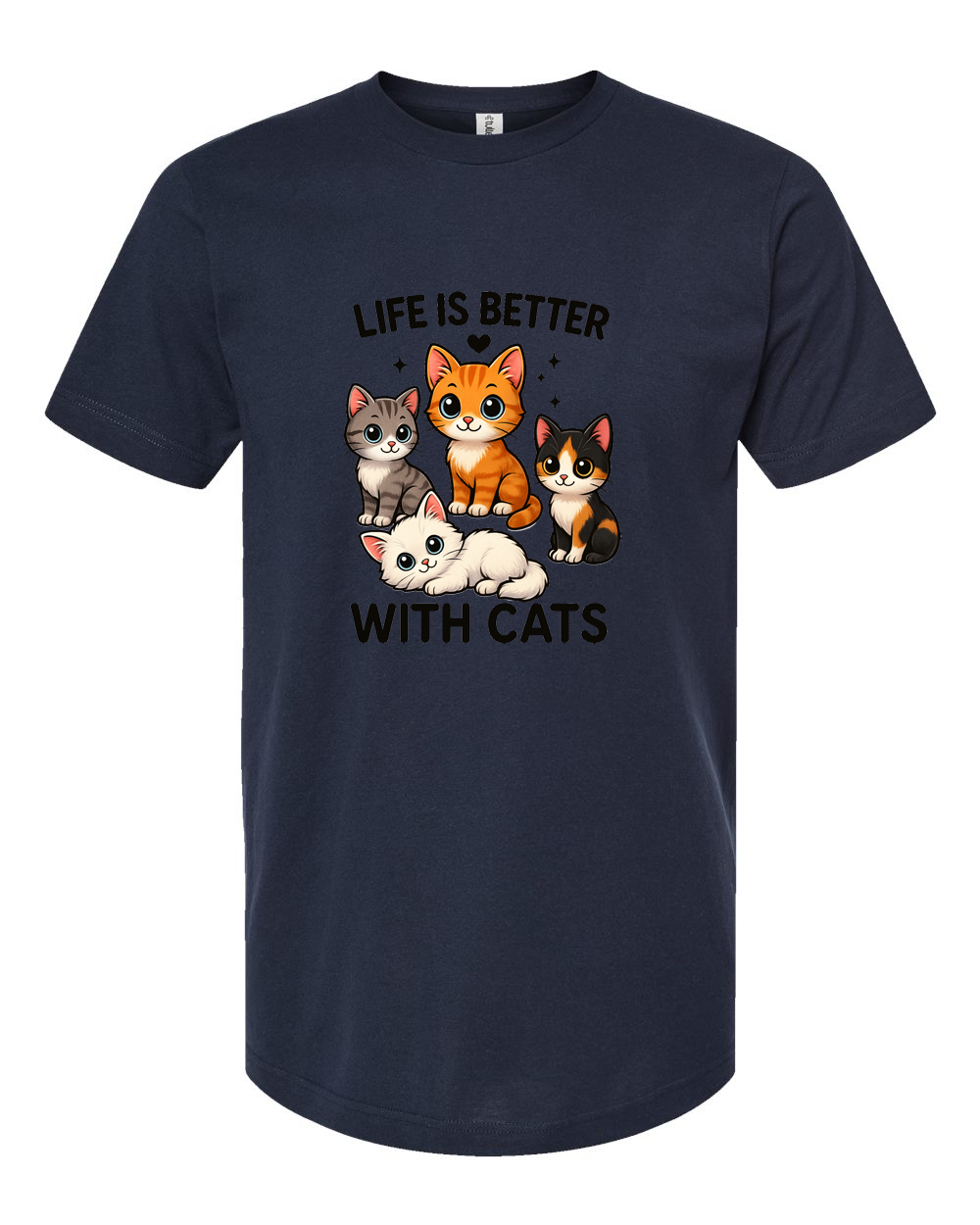 Life Is Better With Cats Tee - Unisex Fine Jersey T-Shirt