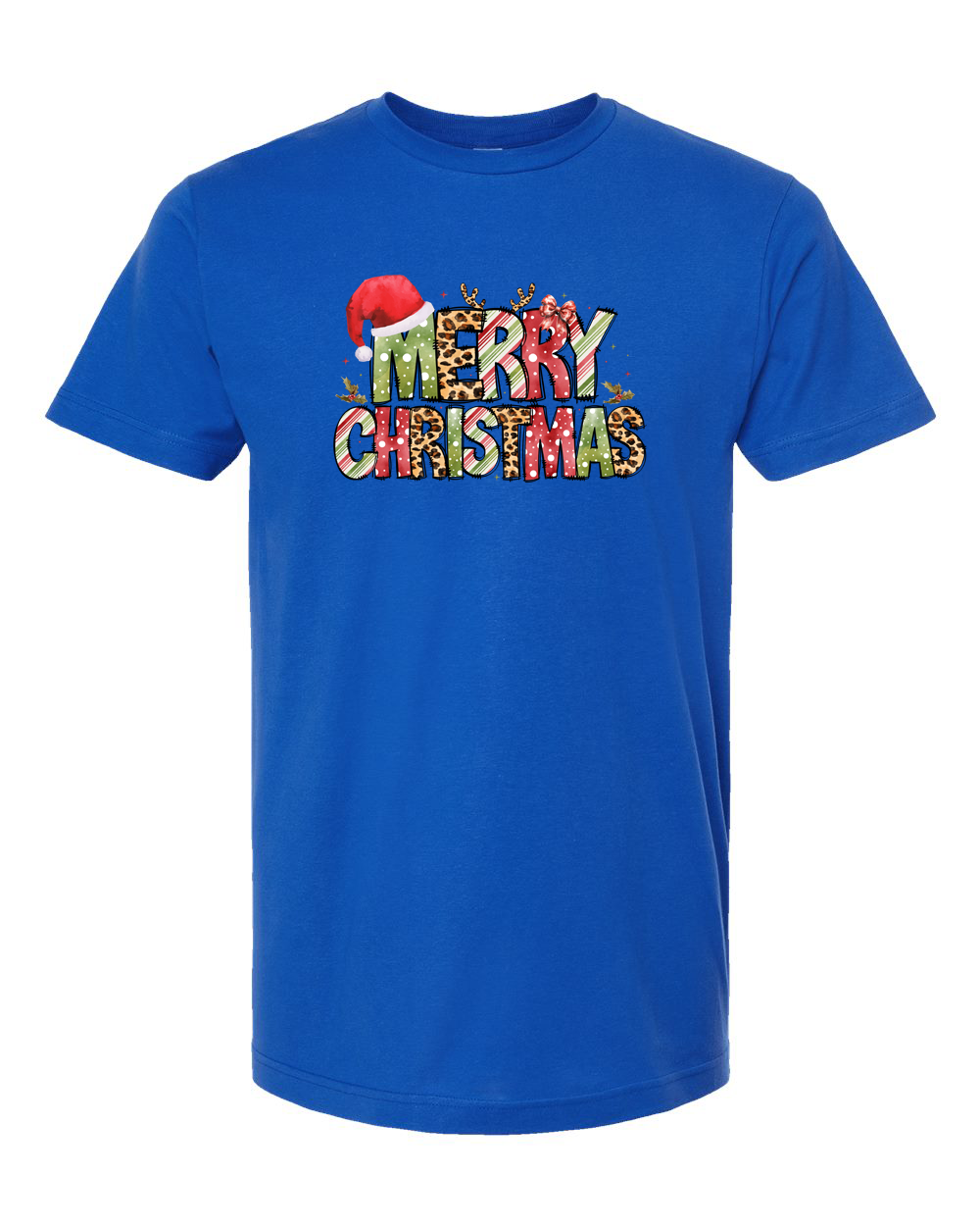 Merry Christmas Pattern Letter Tee