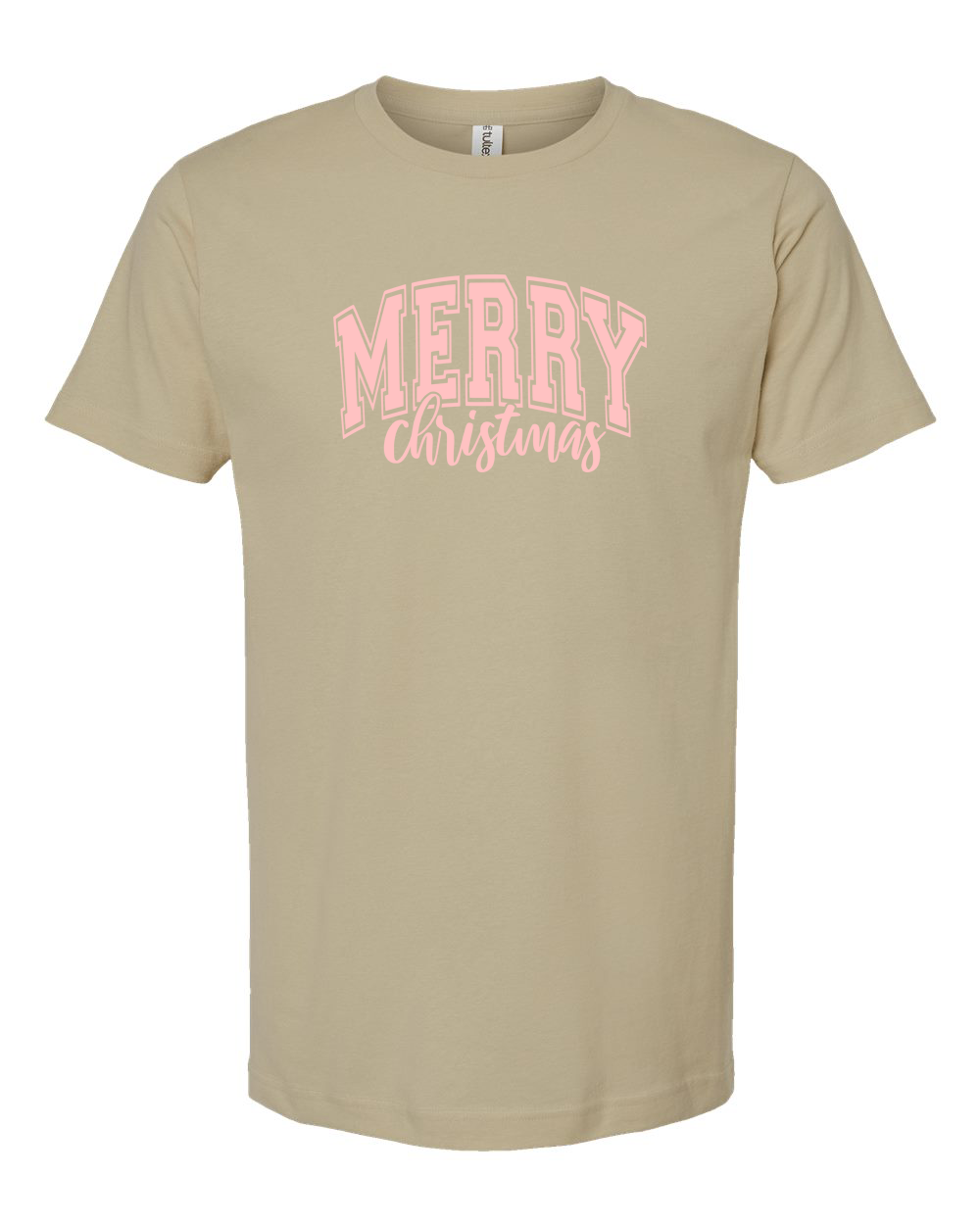 Merry Christmas Soft Pink Varsity Tee