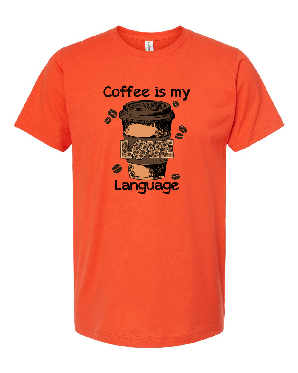 Love Coffee Leopard Print Coffee Cup Graphic Shirt