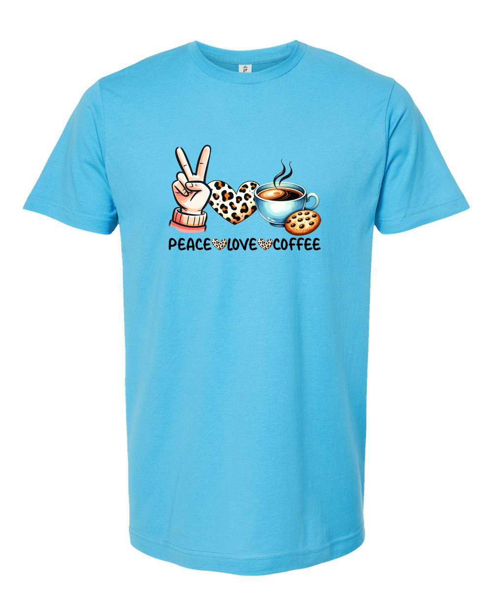 Peace Love Coffee Cute Hippie Coffee Graphic Tee