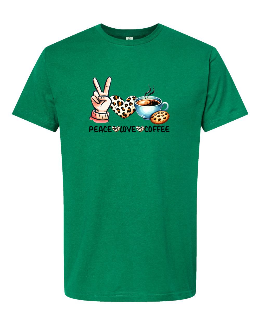Peace Love Coffee Cute Hippie Coffee Graphic Tee