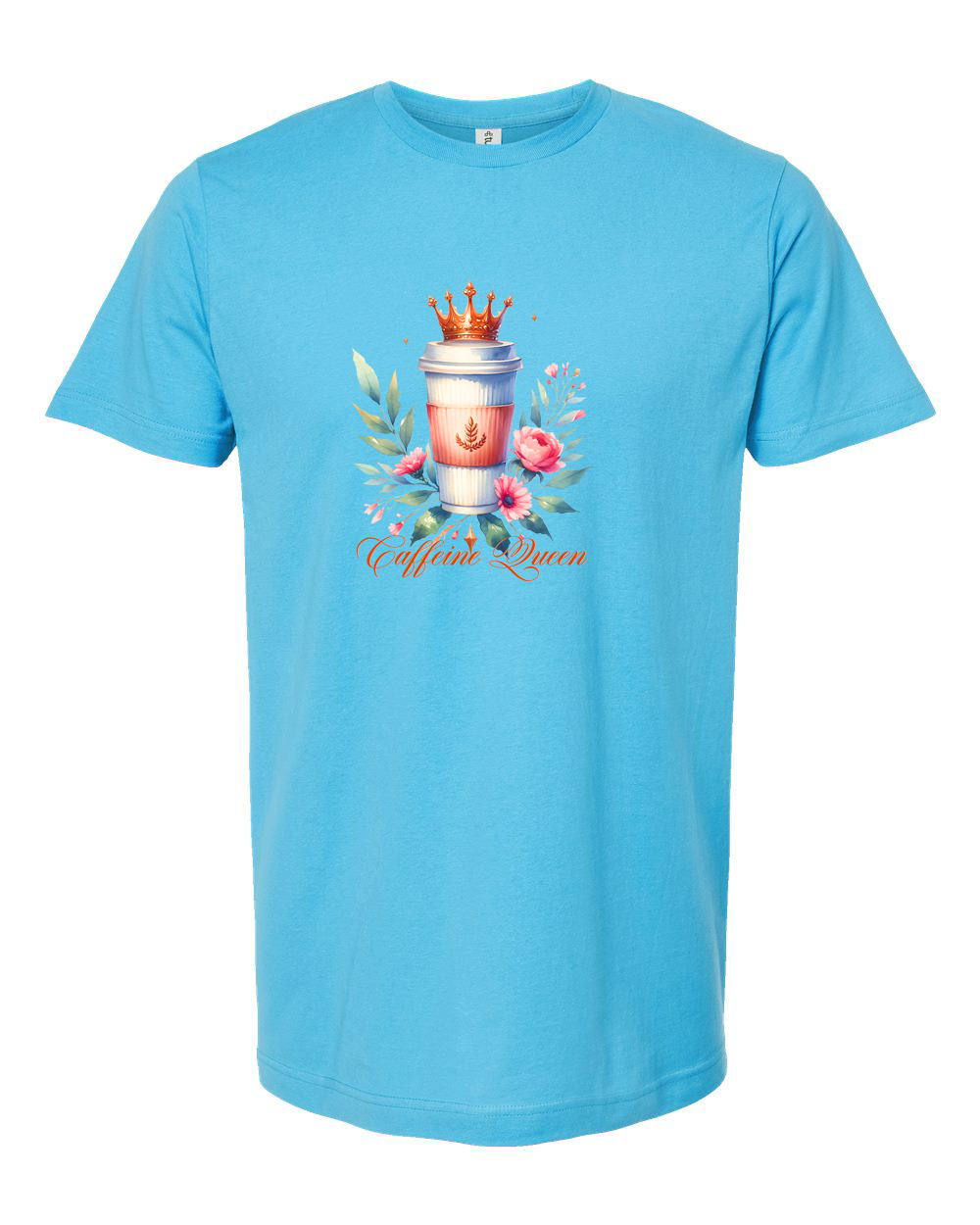 Caffeine Queen Floral Coffee Crown Graphic Shirt