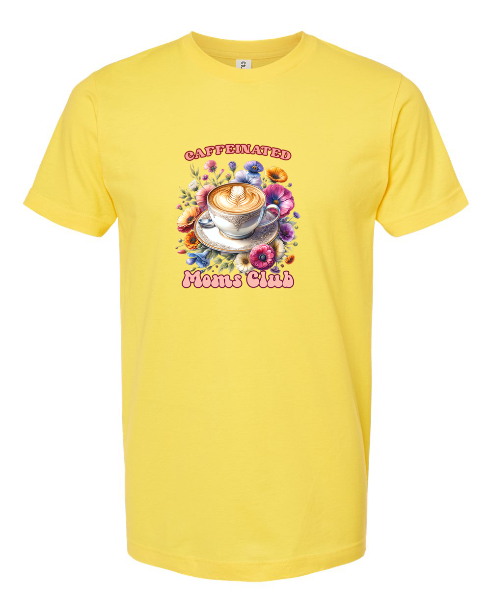 Caffeinated Moms Club Floral Coffee Lover Shirt