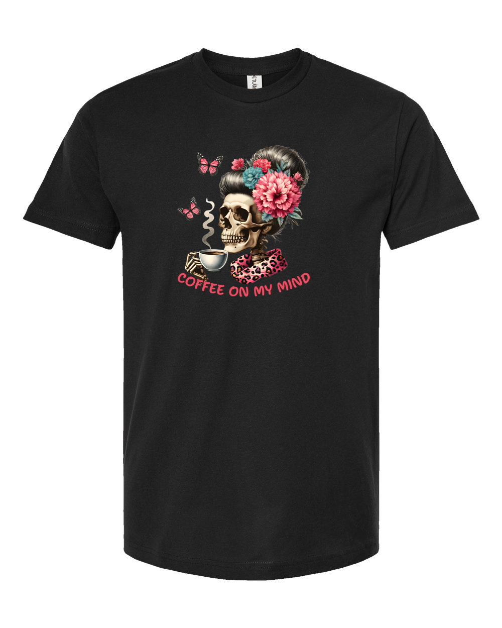 Coffee on My Mind Skeleton Leopard Coffee Shirt
