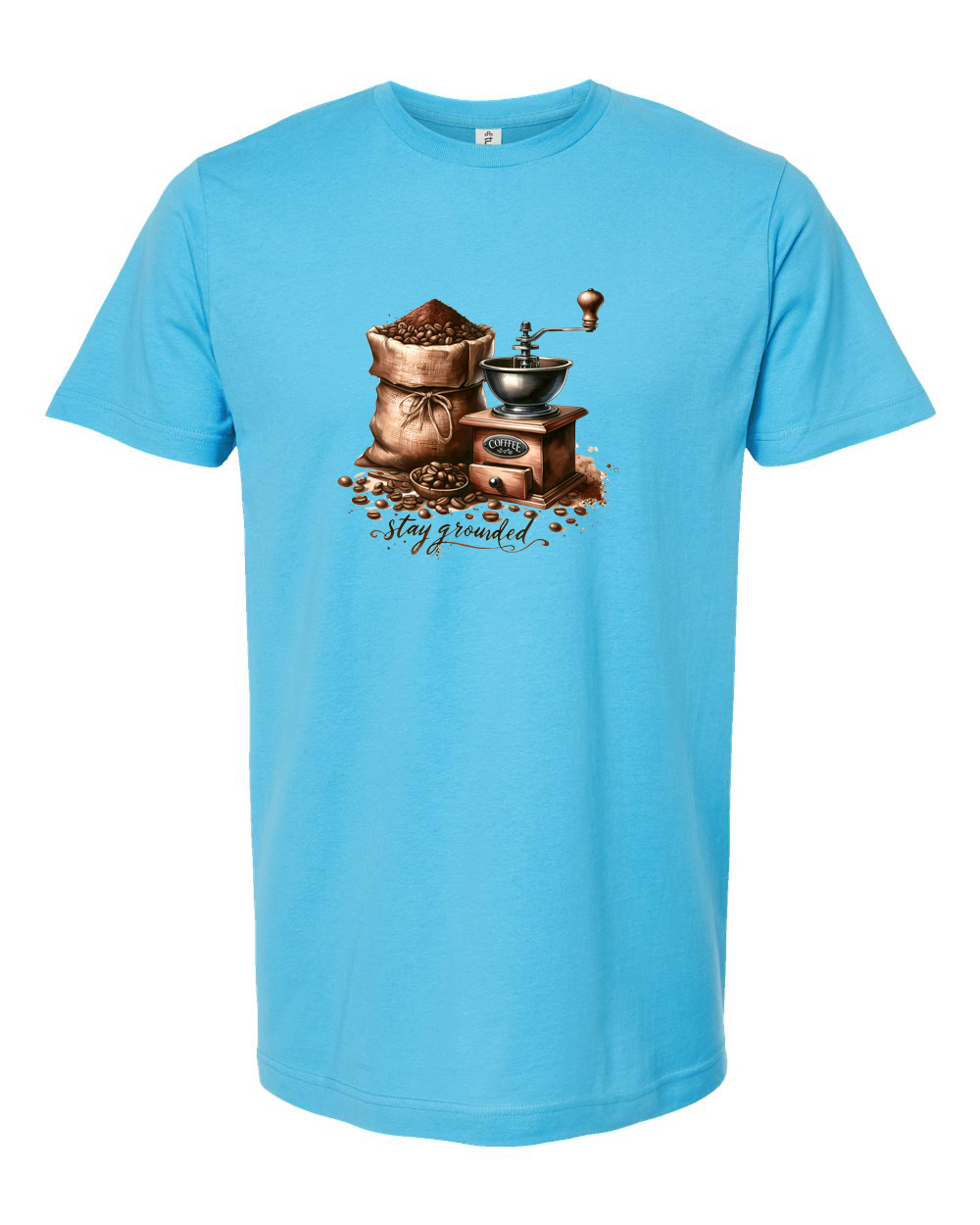 Stay Grounded Coffee Beans and Grinder Graphic Shirt