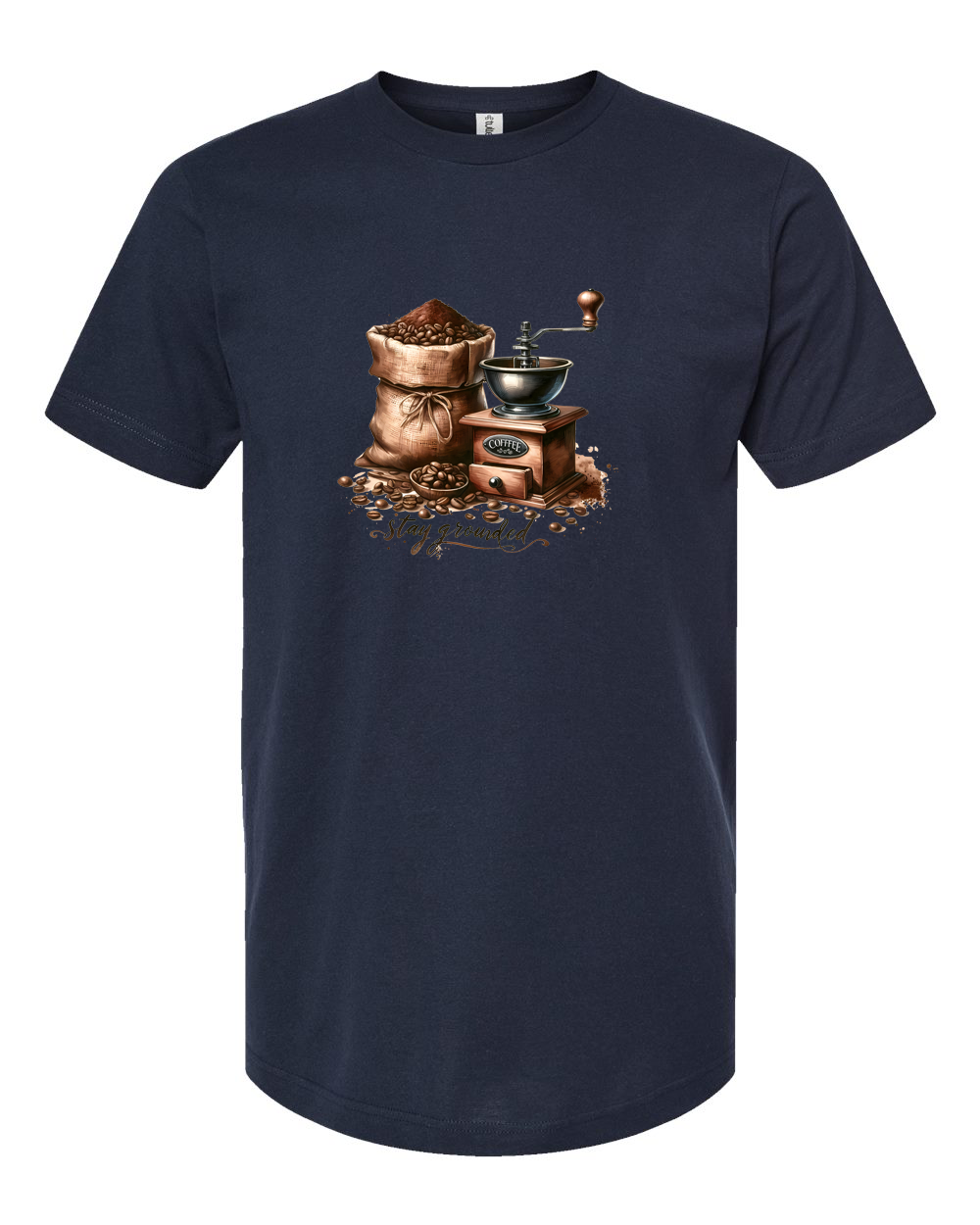 Stay Grounded Coffee Beans and Grinder Graphic Shirt