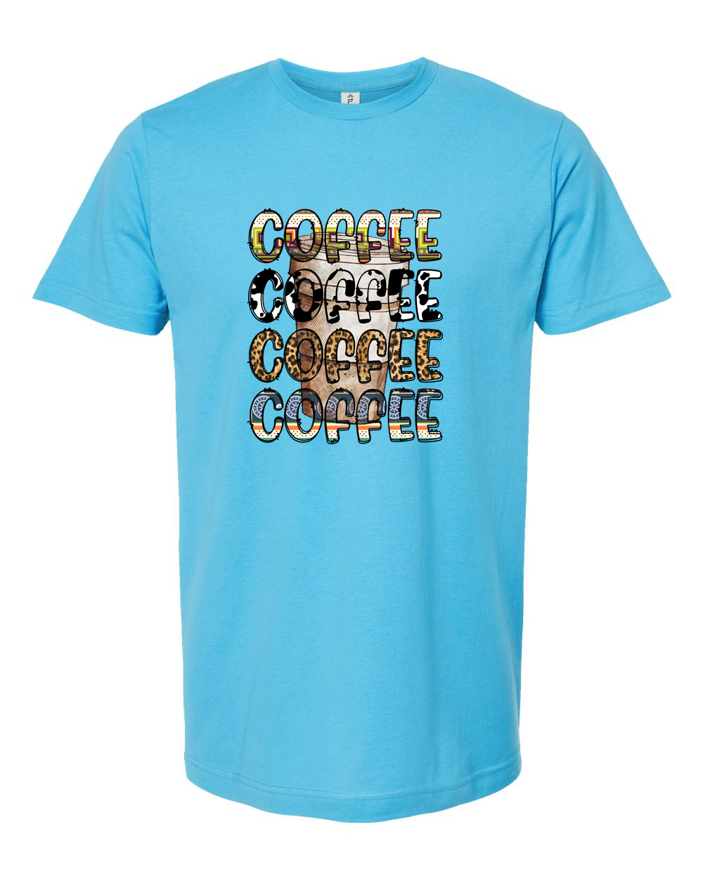 Coffee Coffee Coffee Western Pattern Typography Graphic Tee