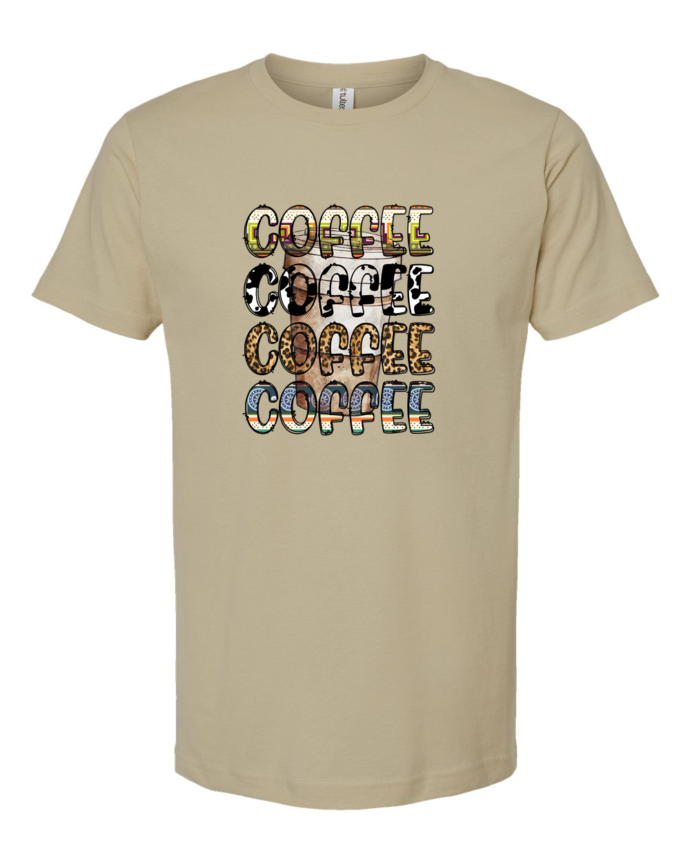 Coffee Coffee Coffee Western Pattern Typography Graphic Tee