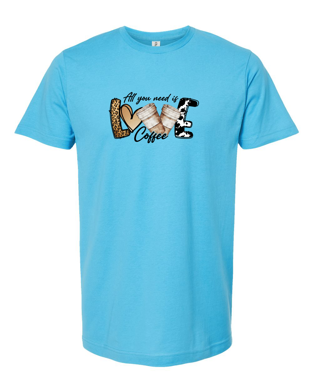 Love Coffee Leopard & Cow Print Coffee Lover Graphic Tee
