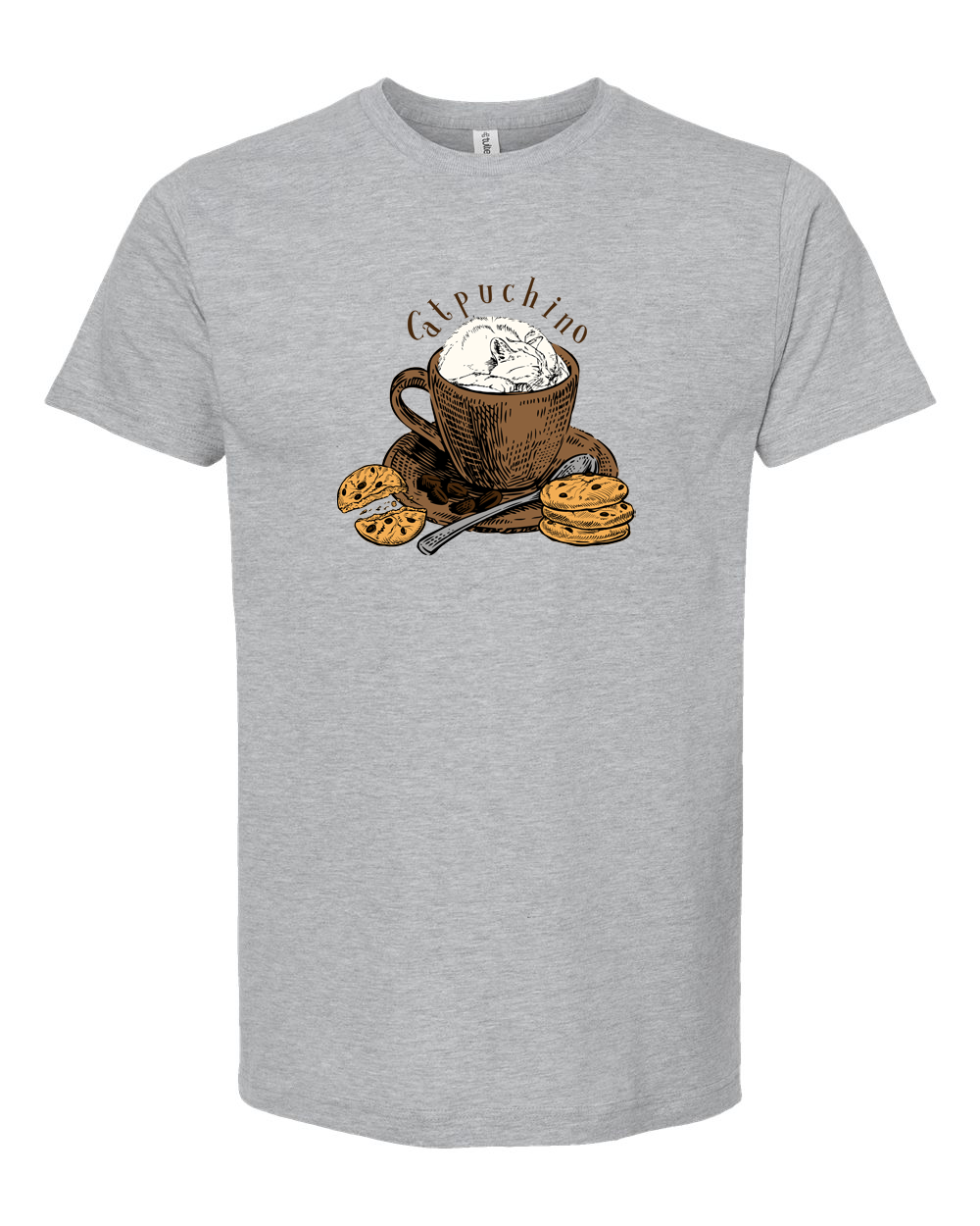 Catpuchino Cute Cat Coffee Lover Graphic Tee