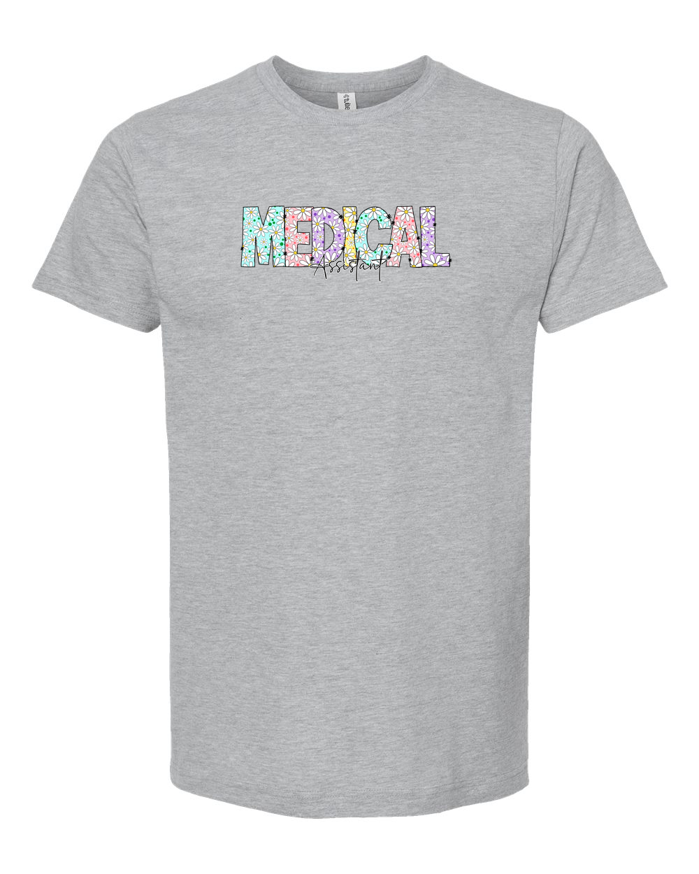 Medical Assistant Floral Lettering T-Shirt Design