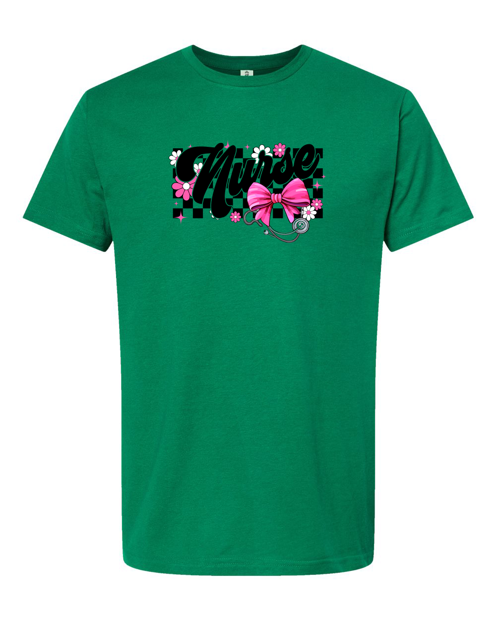 Pink Bow and Heartbeat Nurse T-Shirt Design