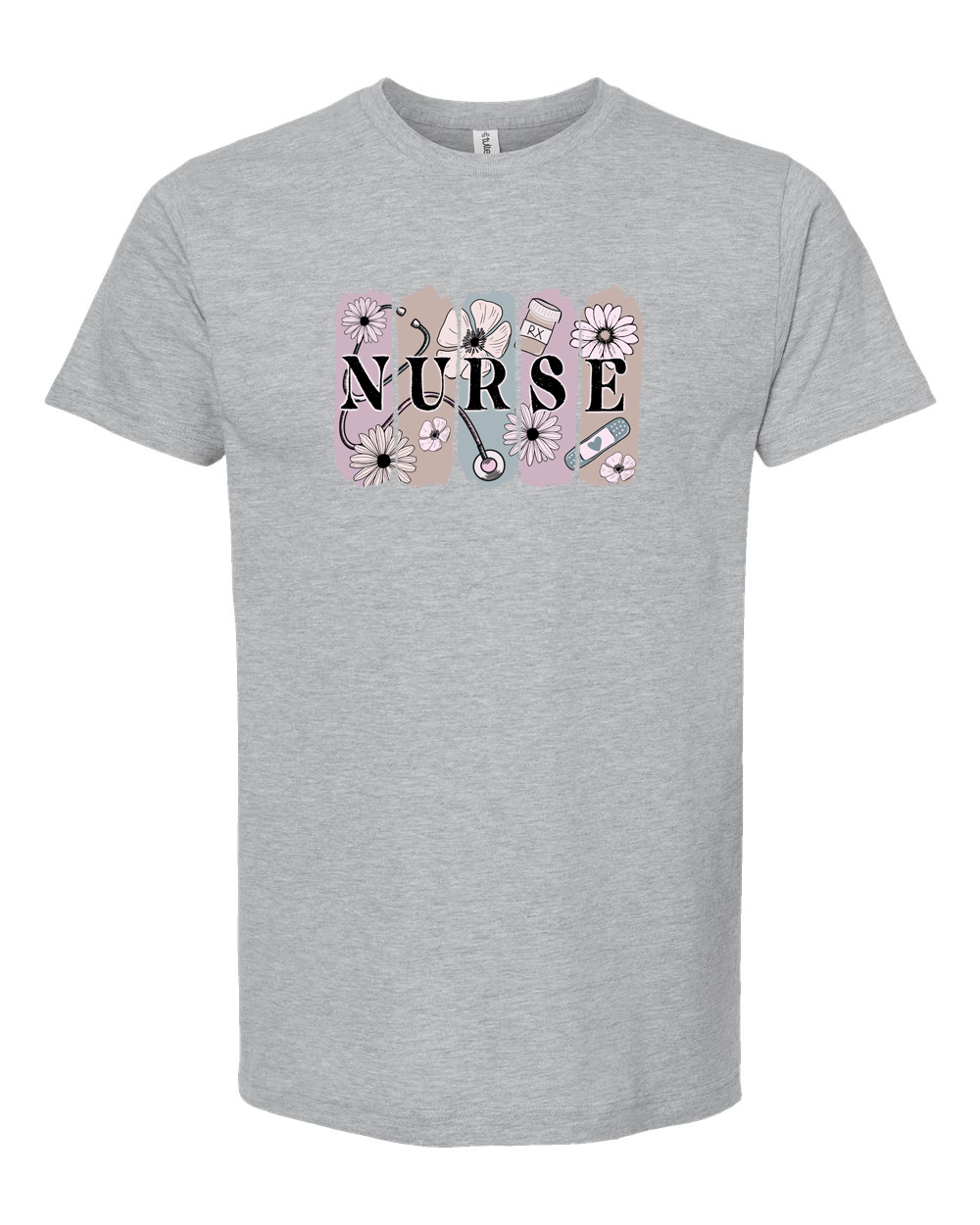 Floral Nurse Collage Panel T-Shirt Design