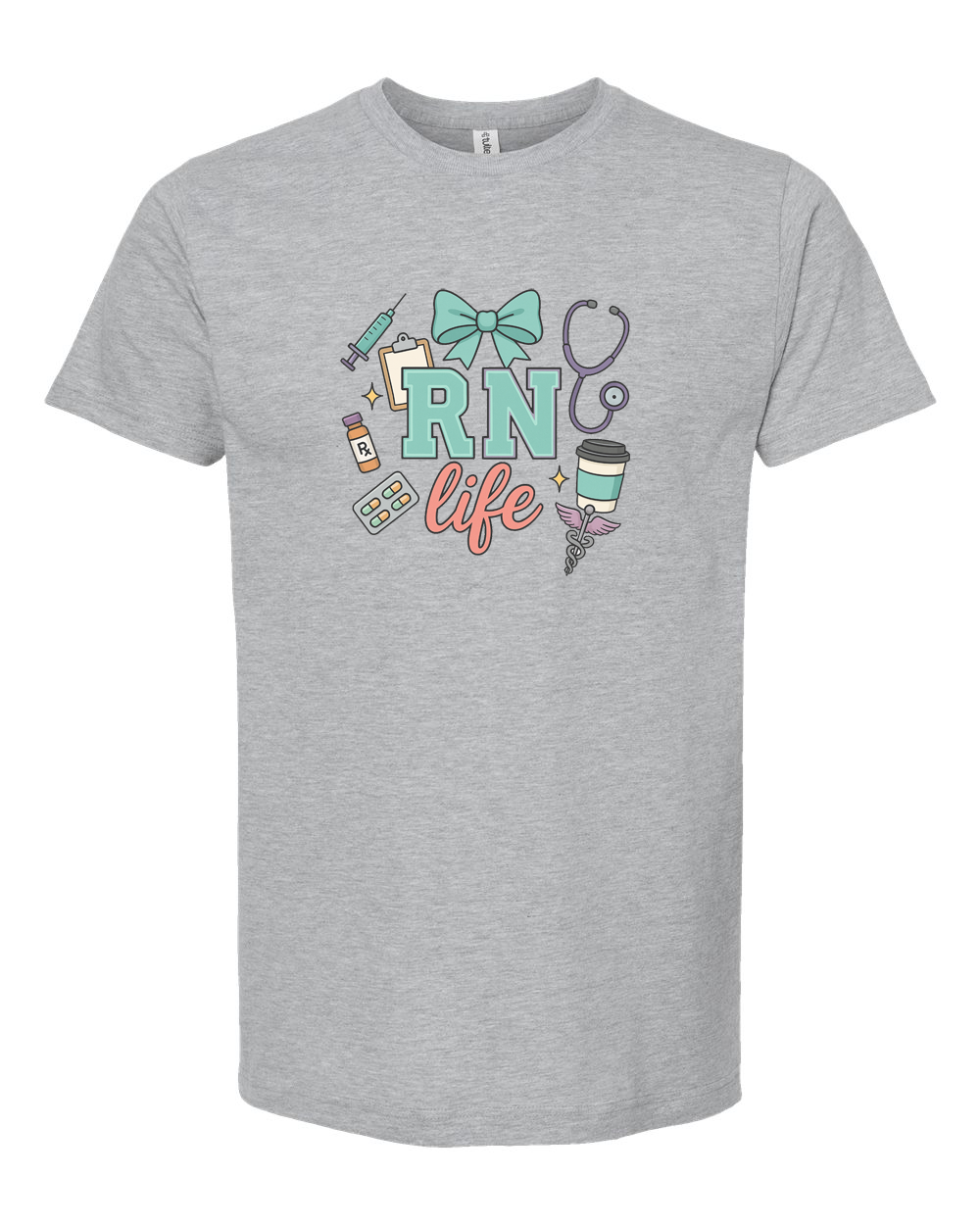 RN Life Mint Bow Medical T-Shirt Design
