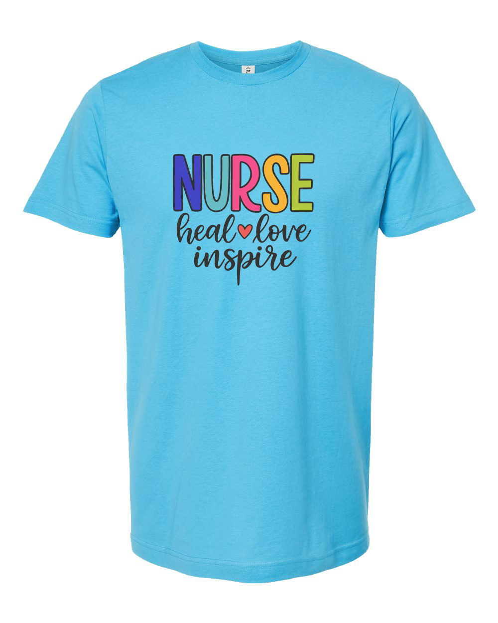 Heal Love Inspire Rainbow Nurse T-Shirt Design