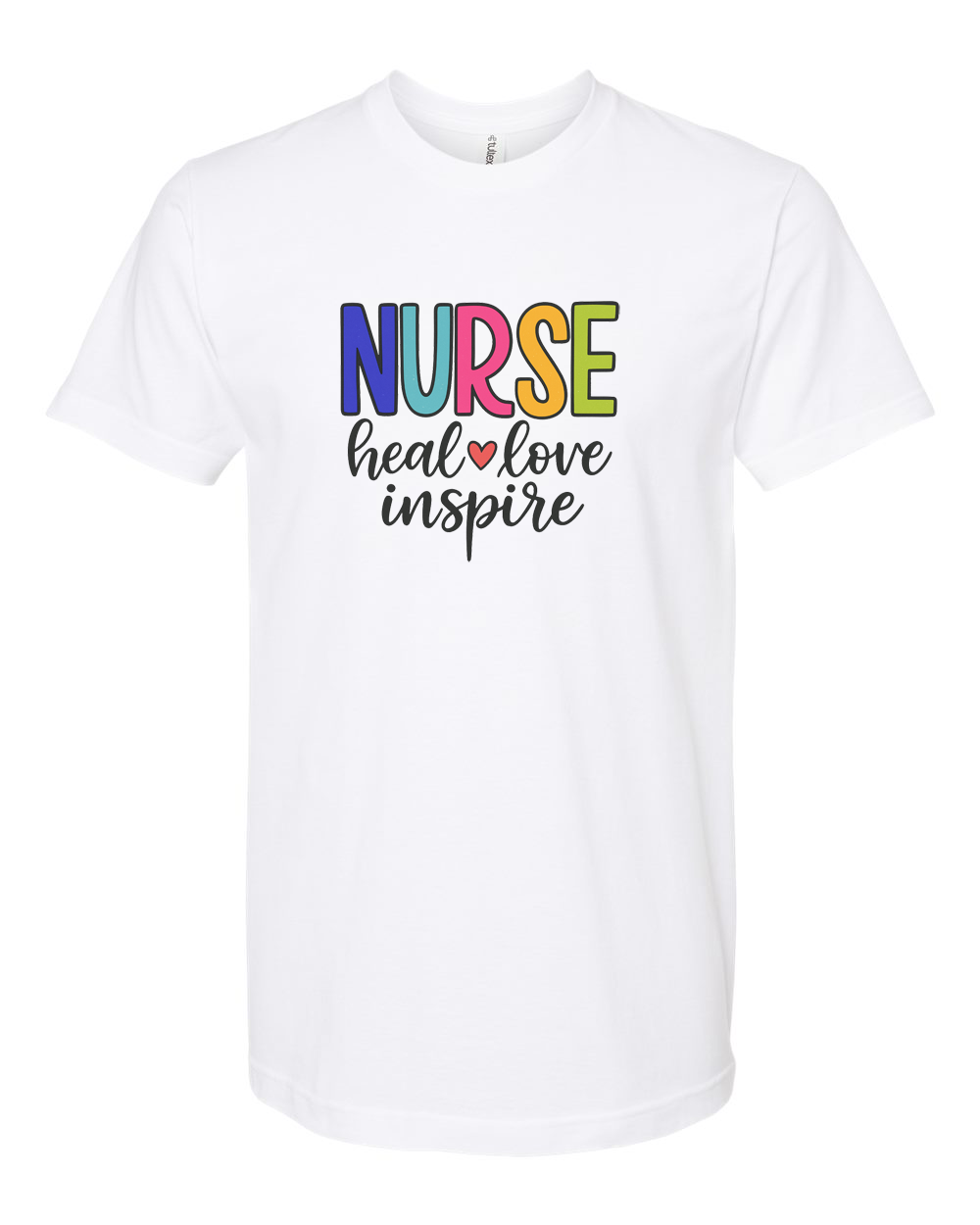 Heal Love Inspire Rainbow Nurse T-Shirt Design