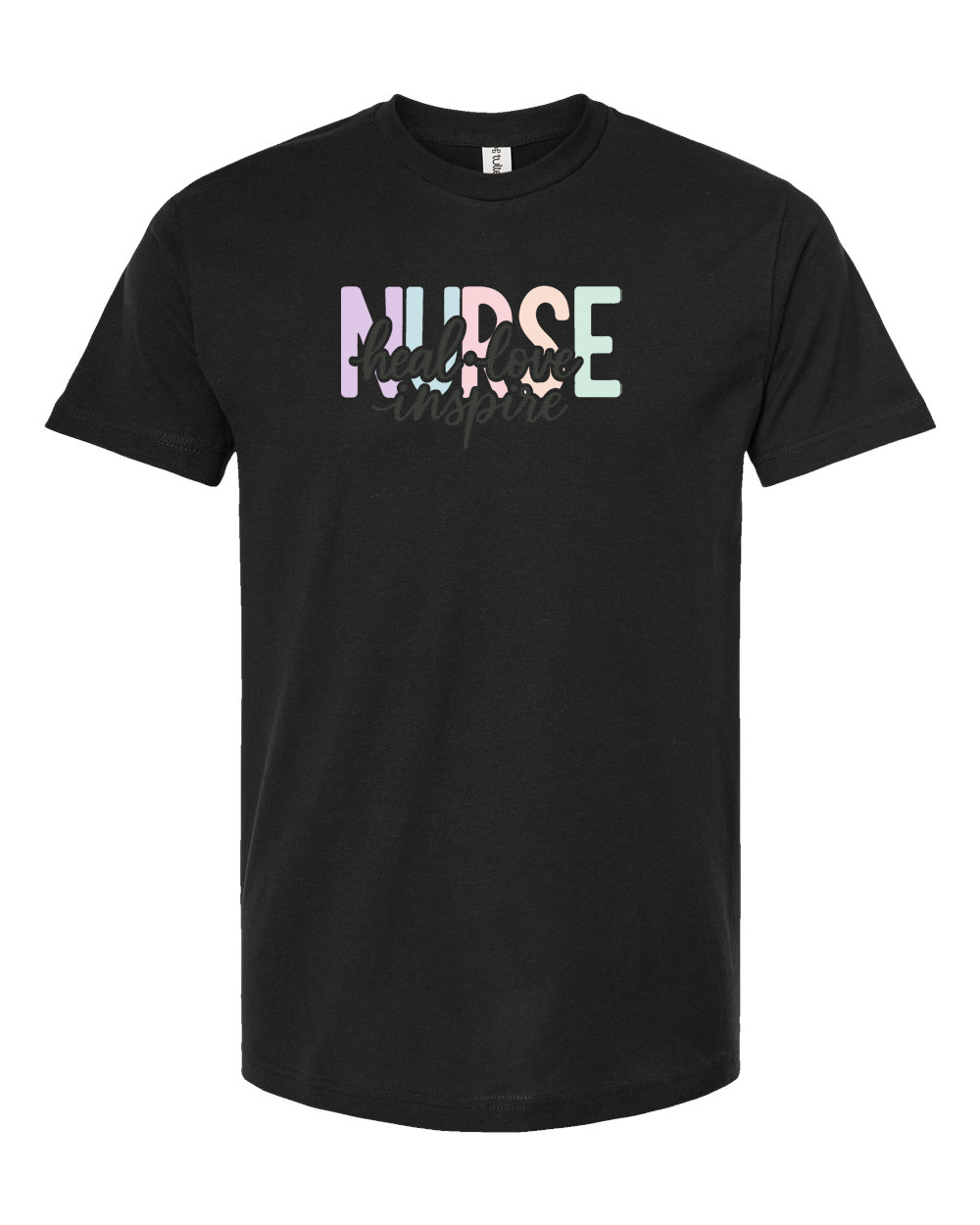 Heal Love Inspire Pastel Nurse T-Shirt Design