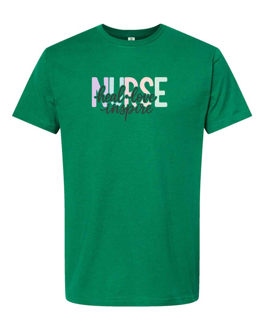 Heal Love Inspire Pastel Nurse T-Shirt Design