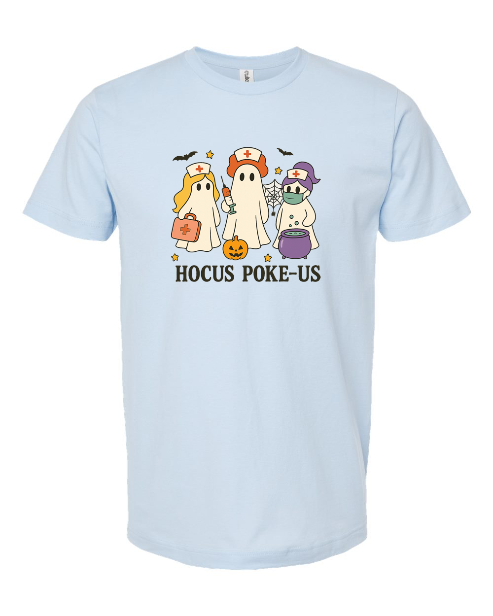Hocus Poke-Us Halloween Nurse Ghost T-Shirt Design