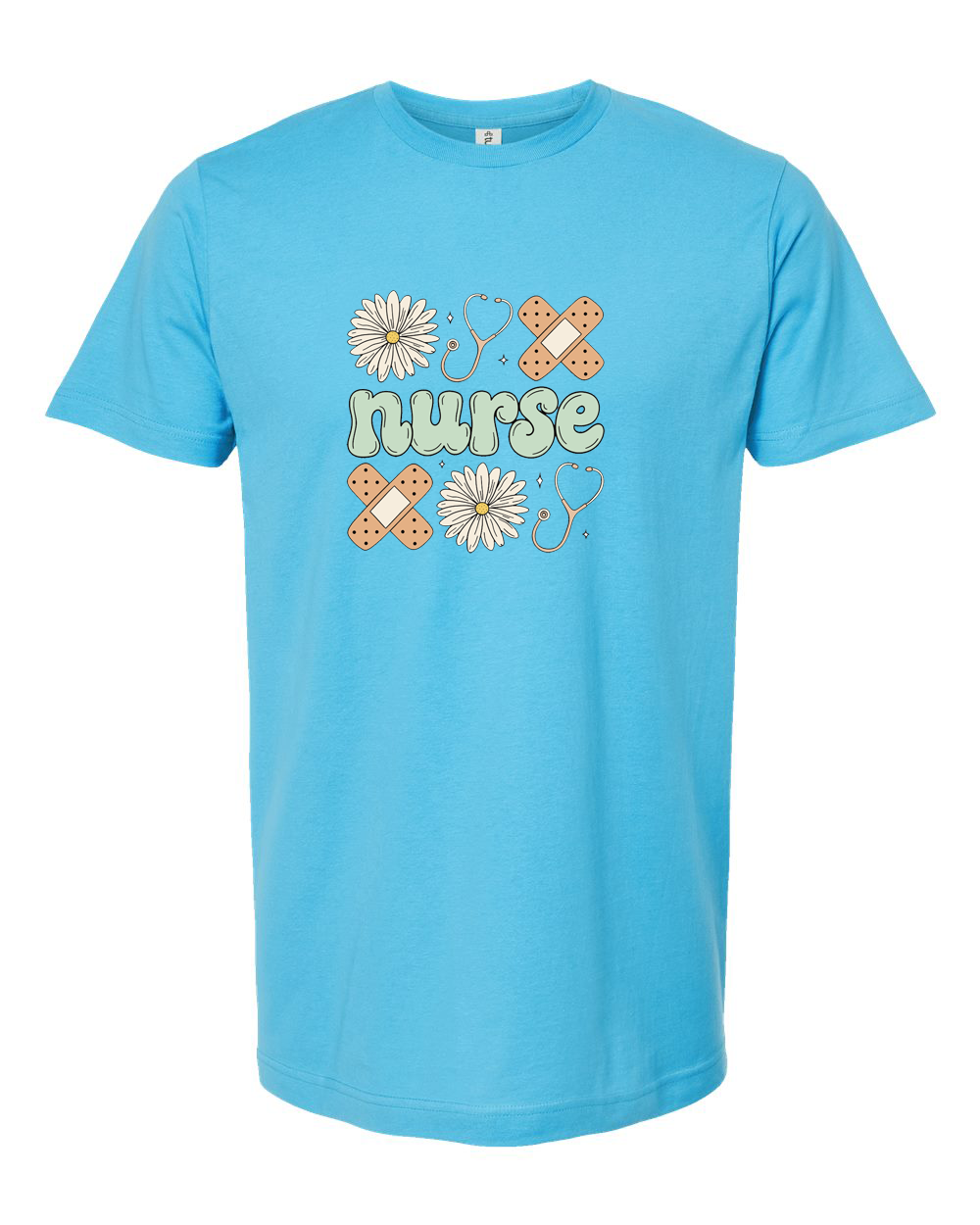 Boho Nurse Floral Bandage and Stethoscope T-Shirt Design