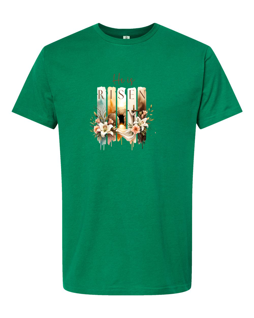 He Is Risen Floral Cross Easter Shirt