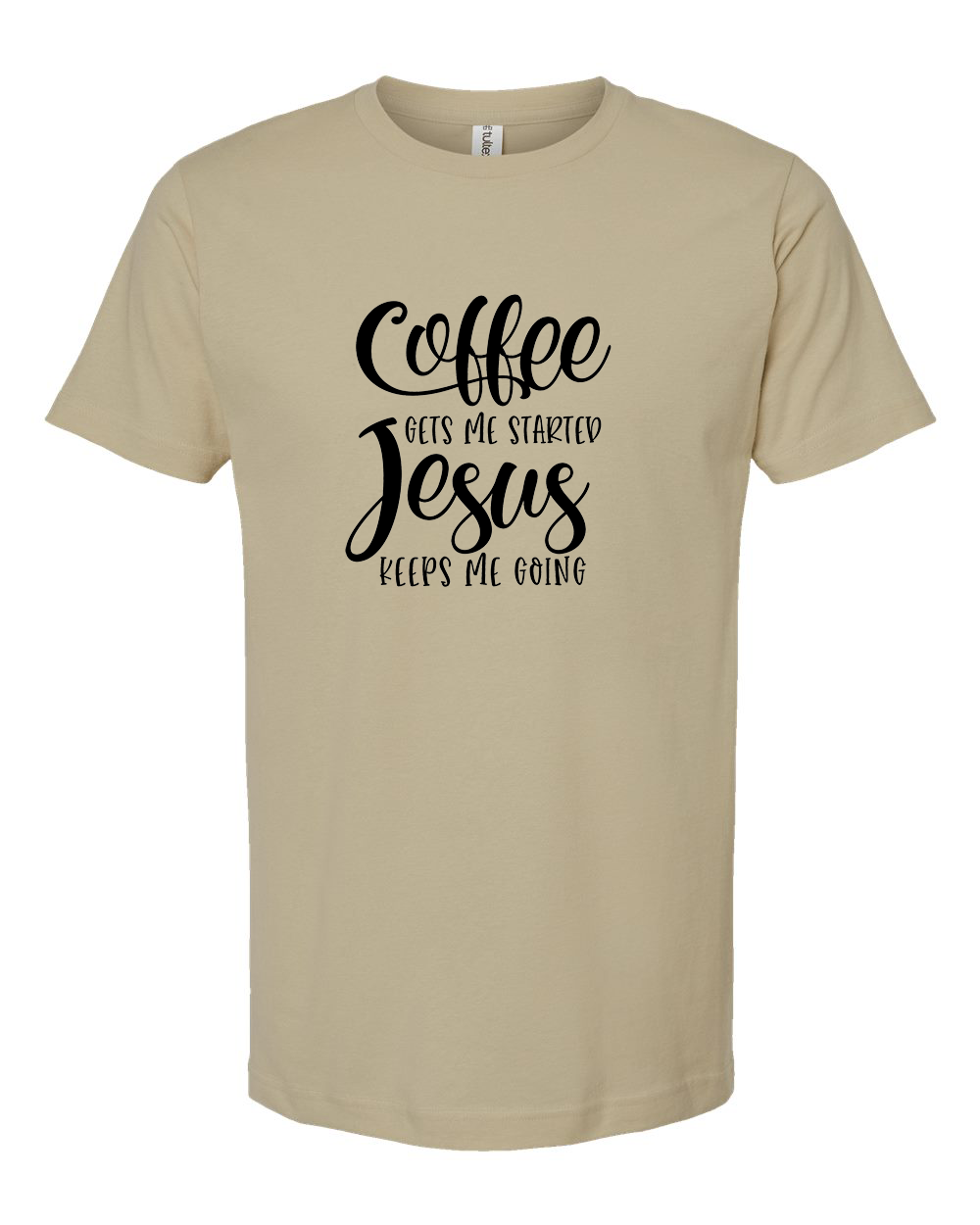 Coffee Gets Me Started Jesus Keeps Me Going Dark Shirt
