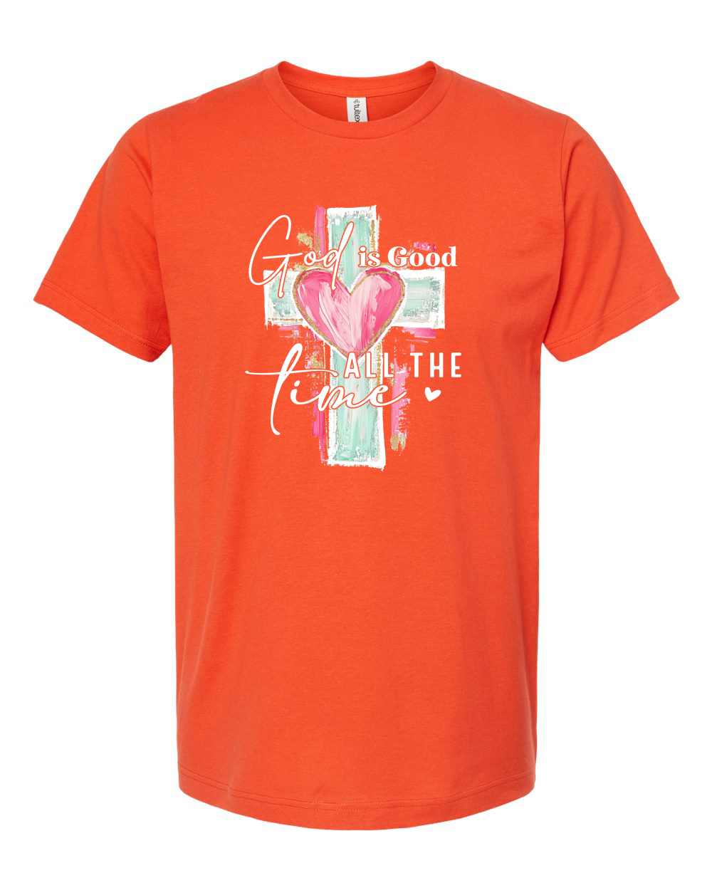 God Is Good All The Time Turquoise Cross Shirt