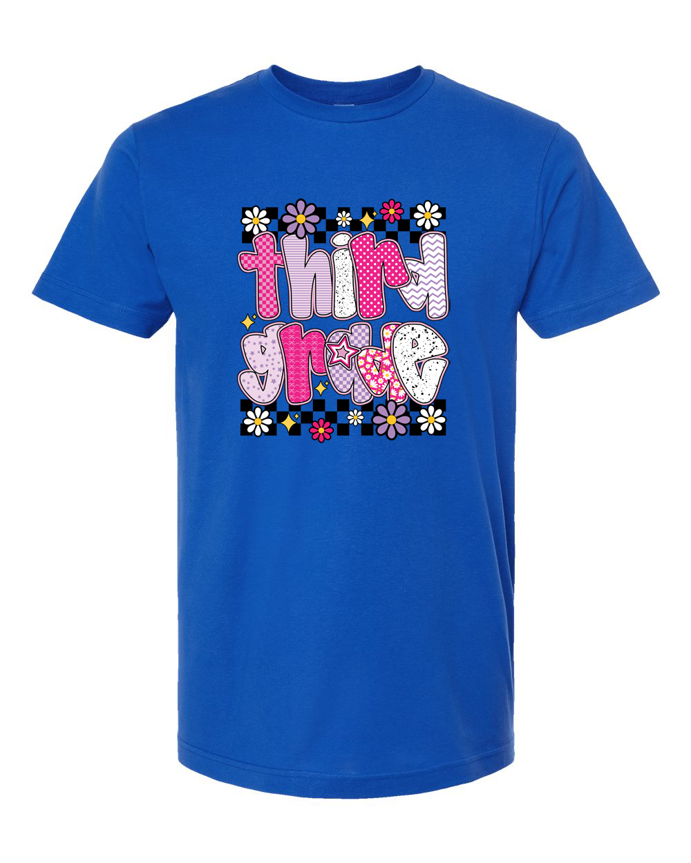 Third Grade Checkered Floral School Shirt