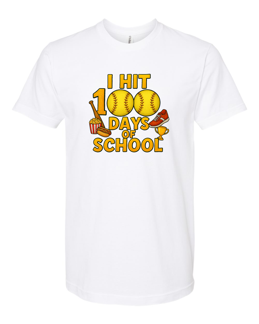 I Hit 100 Days of School Softball Shirt