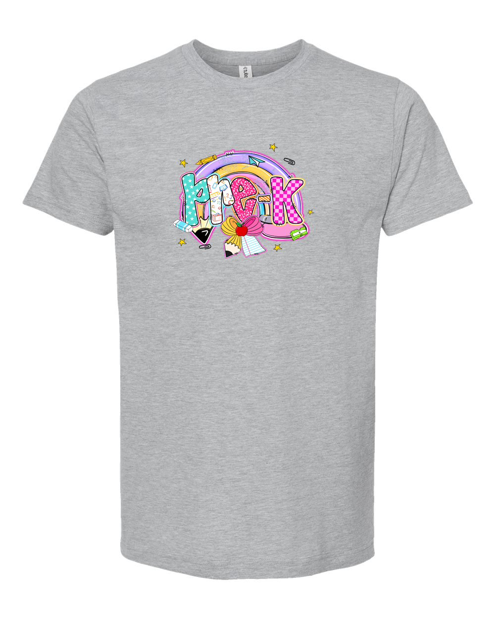 Pre-K Rainbow Pencil Bow Back to School Shirt