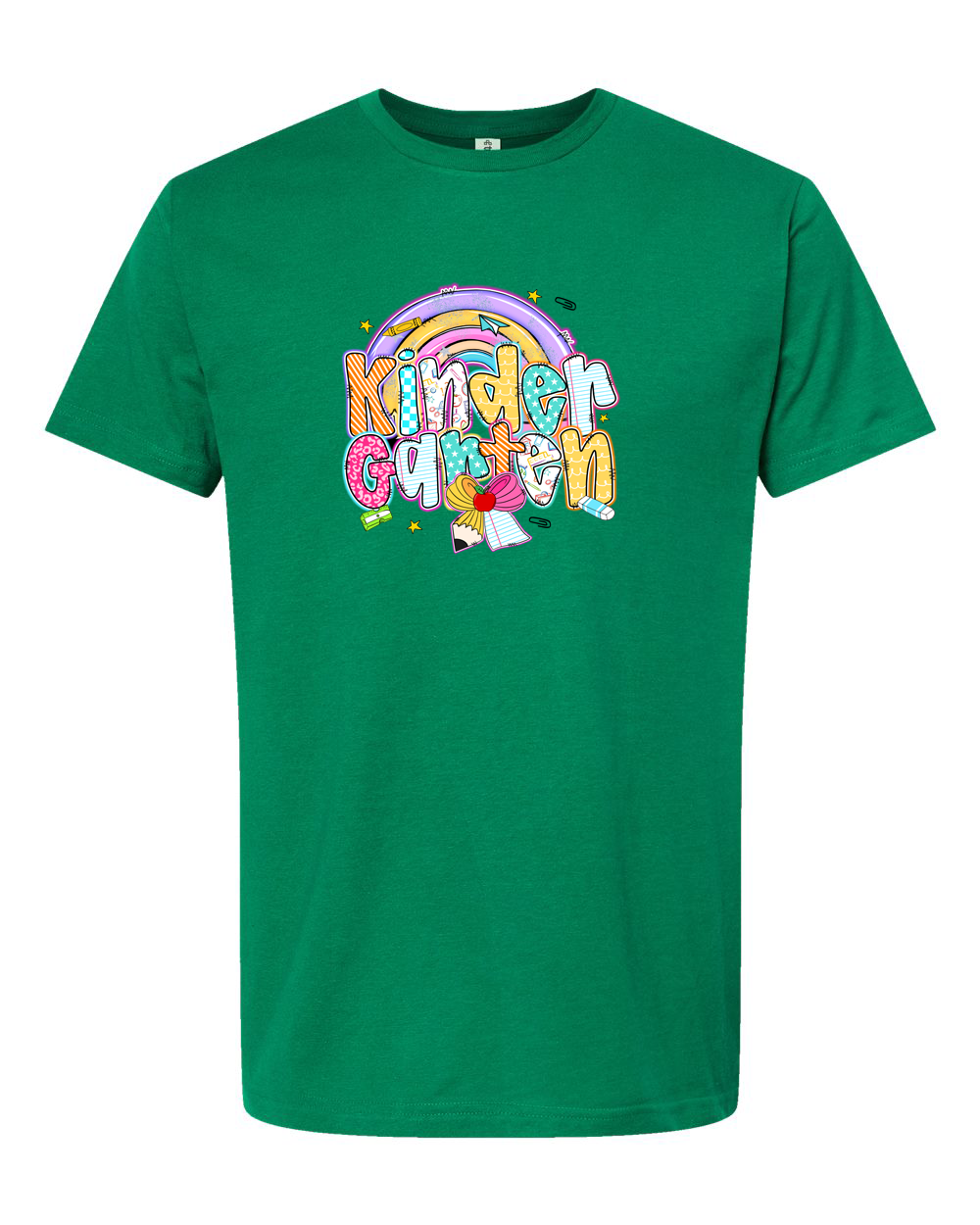 Kindergarten Rainbow Pencil Bow Back to School Shirt