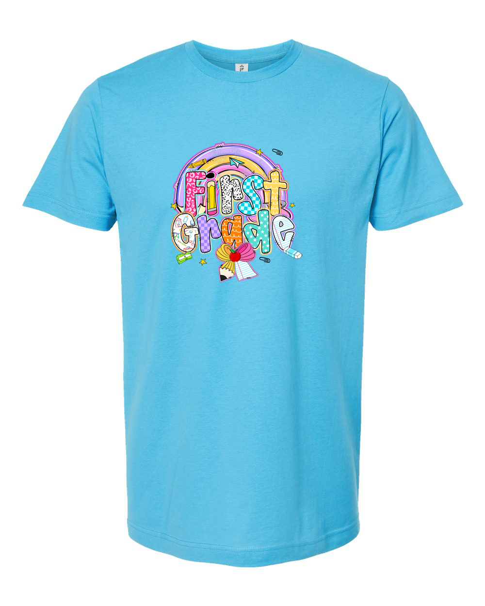 First Grade Rainbow Pencil Bow Back to School Shirt