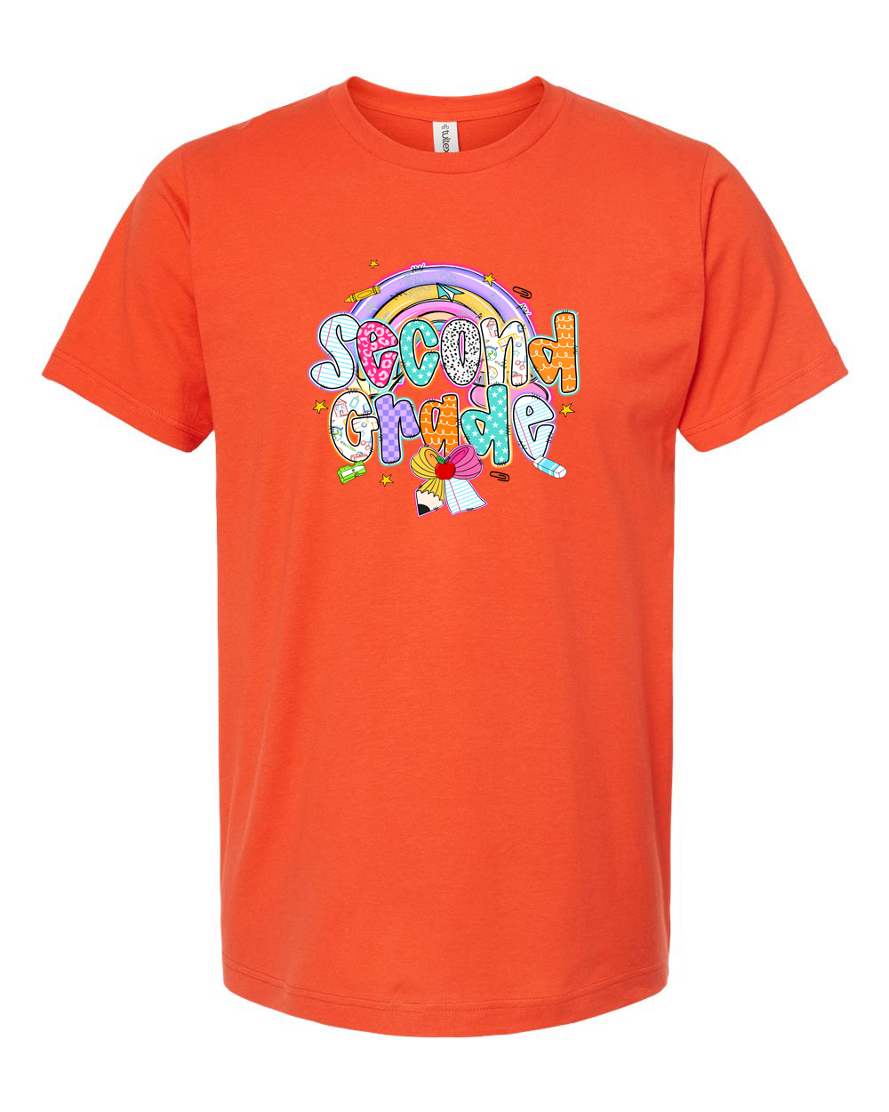Second Grade Rainbow Pencil Bow Back to School Shirt