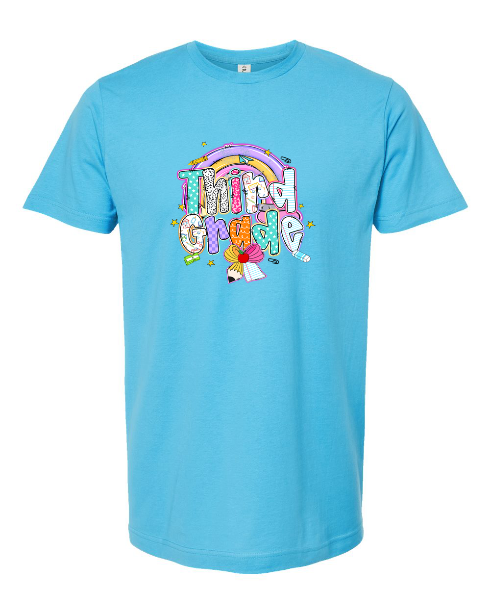 Third Grade Rainbow Pencil Bow Back to School Shirt