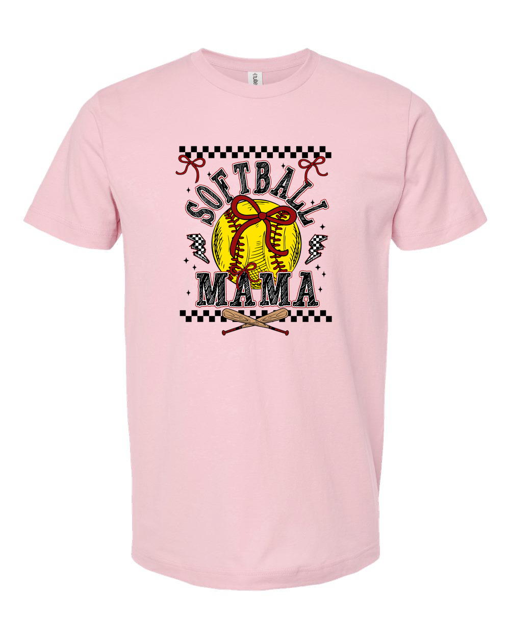 Red Bows and Power Throws: Softball Mama Tee - Unisex Fine Jersey T-Shirt